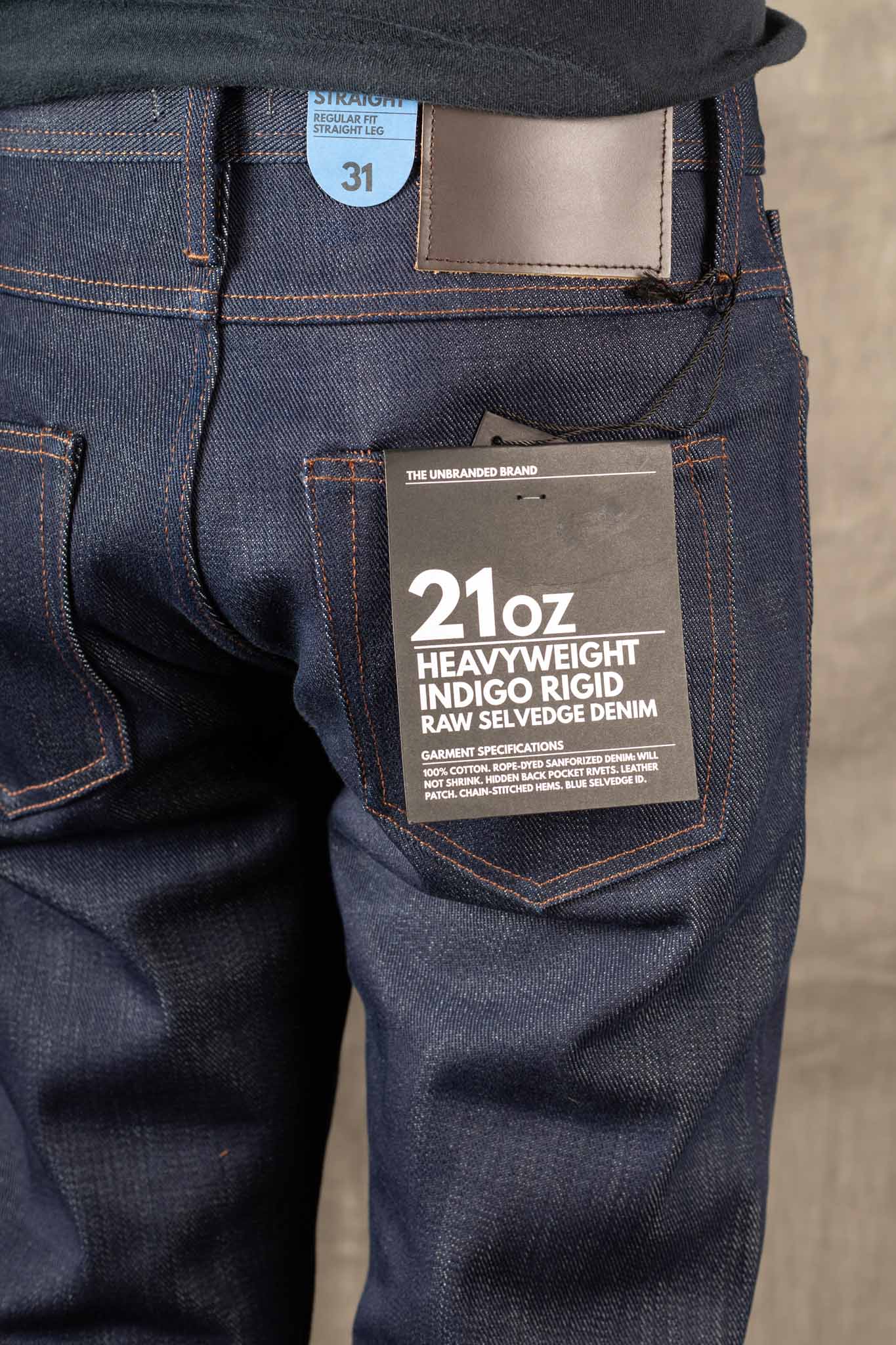 The Unbranded Brand UB321 Straight Fit - 21oz Heavyweight Indigo Selvedge Denim