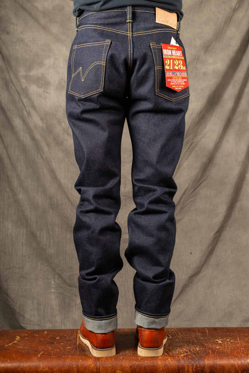 IH-888-UHR - 21/23oz Ultra Heavy Raw Selvedge Denim High Rise Tapered Cut Jeans