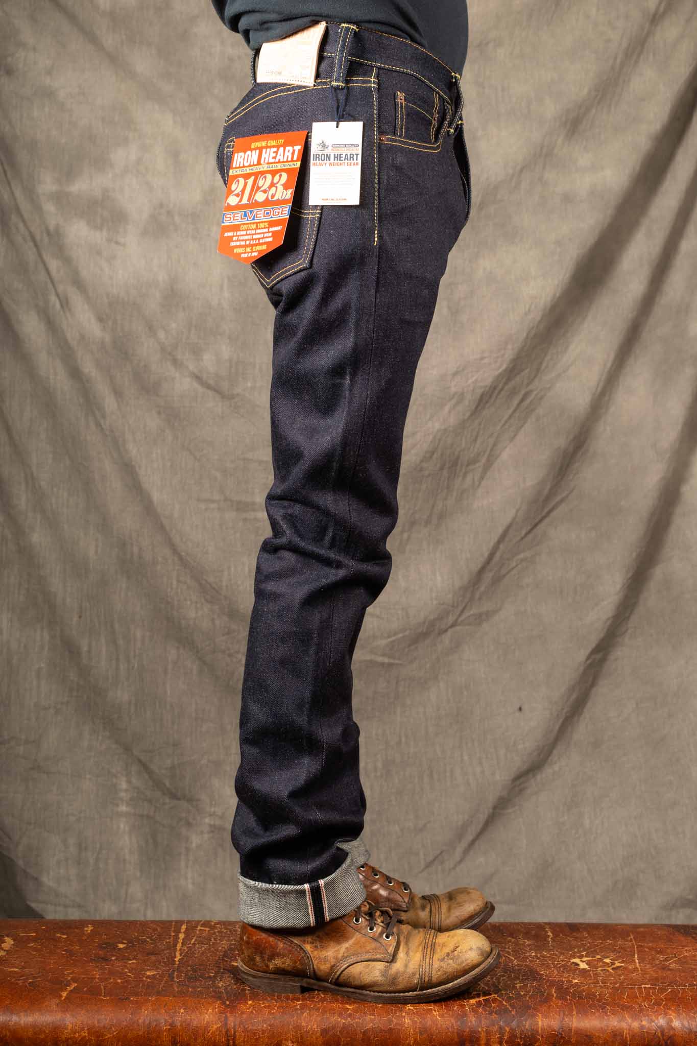 IH-555-UHR -  21/23oz Ultra Heavy Raw Selvedge Denim Slim Cut Jeans - Indigo