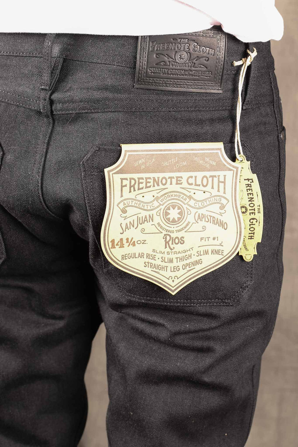 Freenote Cloth - rios Slim Straight raw 14.25 oz black grey japanese denim