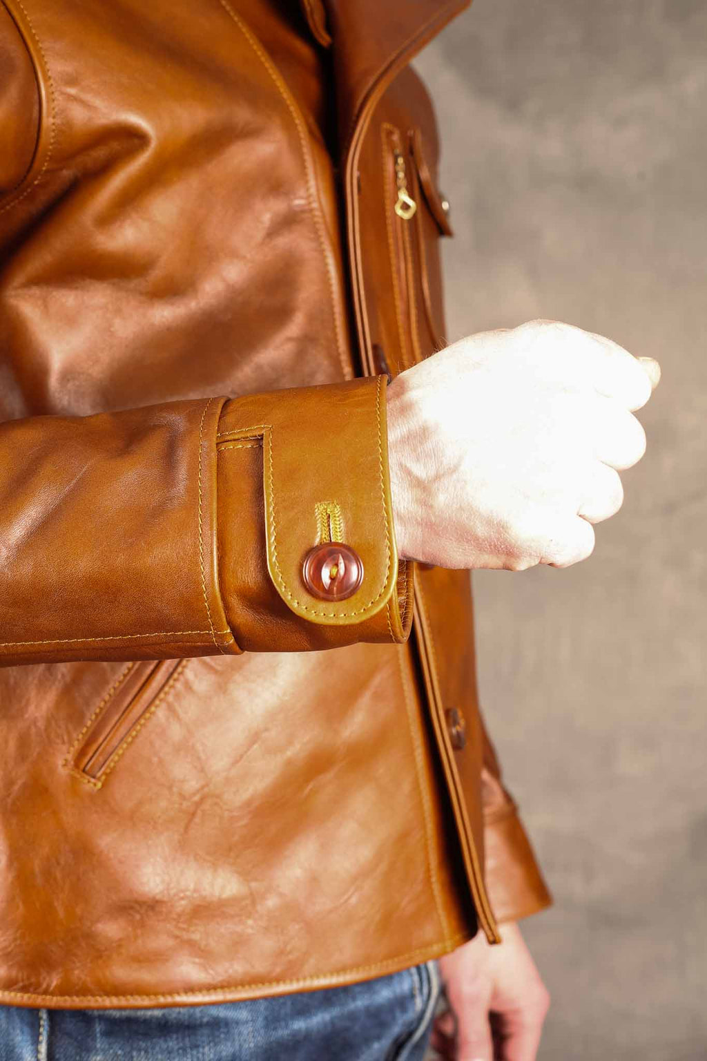 Double Helix The Rider Unus Horsehide Jacket - Middle Brown
