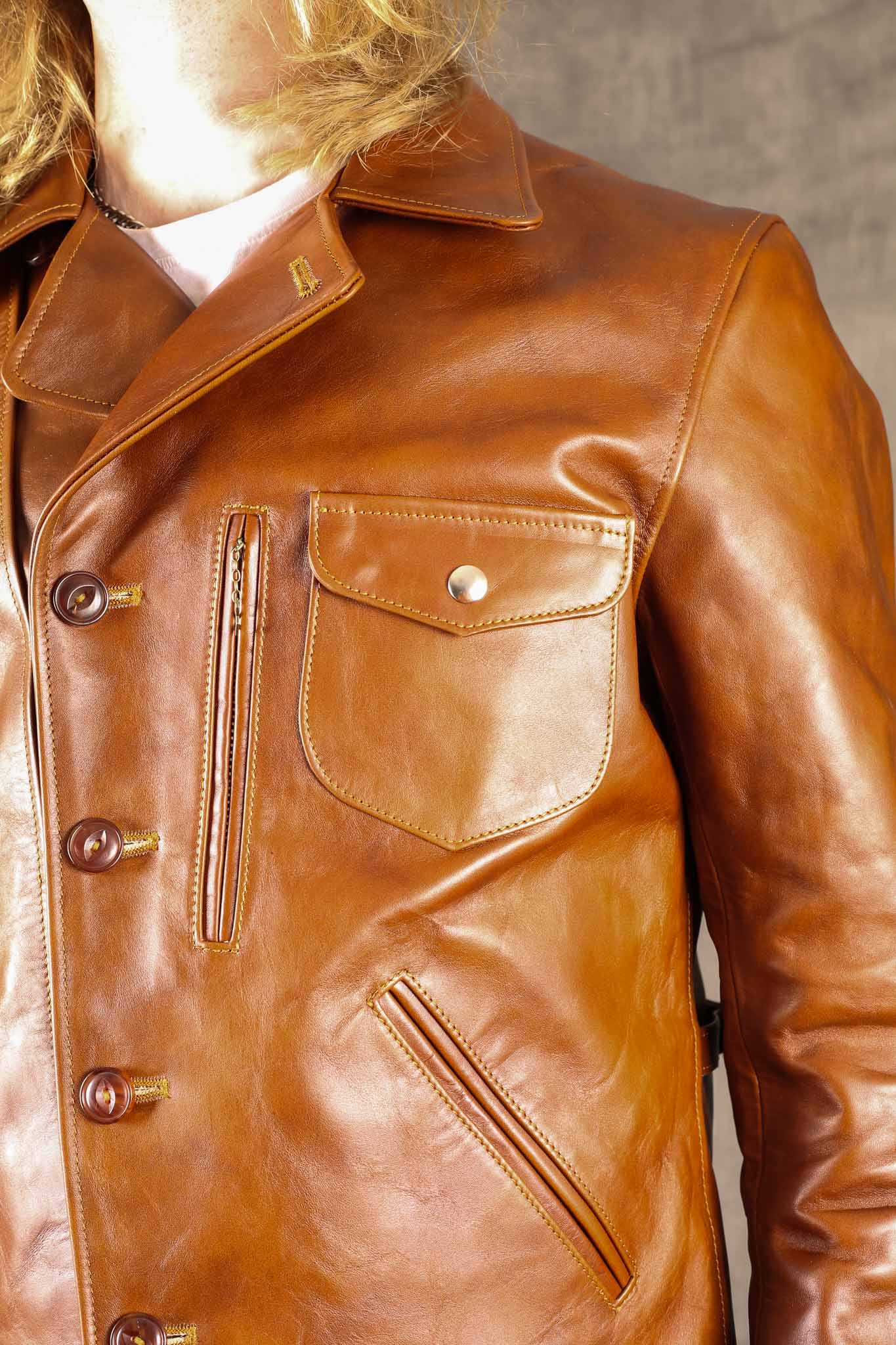 Double Helix The Rider Unus Horsehide Jacket - Middle Brown