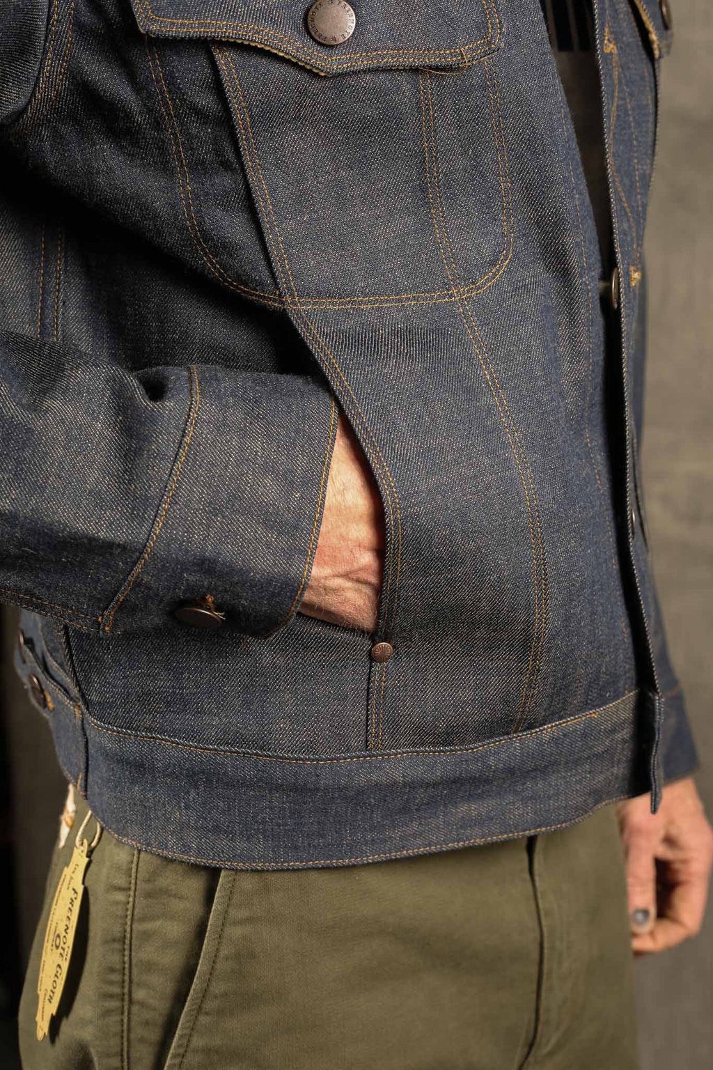 Freenote Cloth High Low 13 Ounce Natural Indigo Jacket