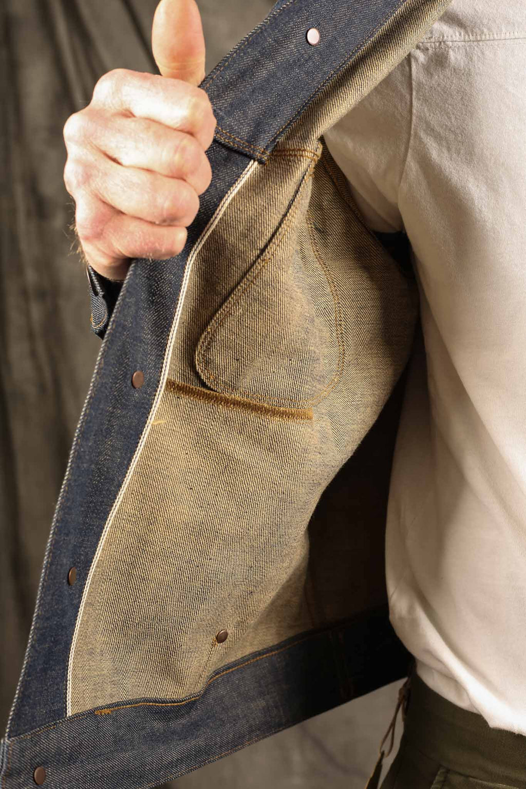 Freenote Cloth High Low 13 Ounce Natural Indigo Jacket