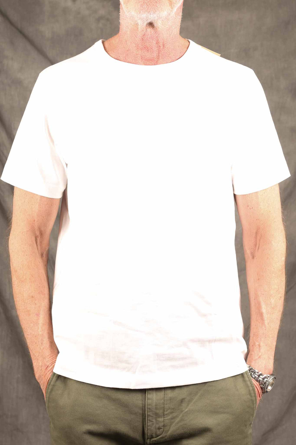 Merz b. Schwanen 215 men's loopwheeled T-shirt, 7,2oz classic fit - WHITE