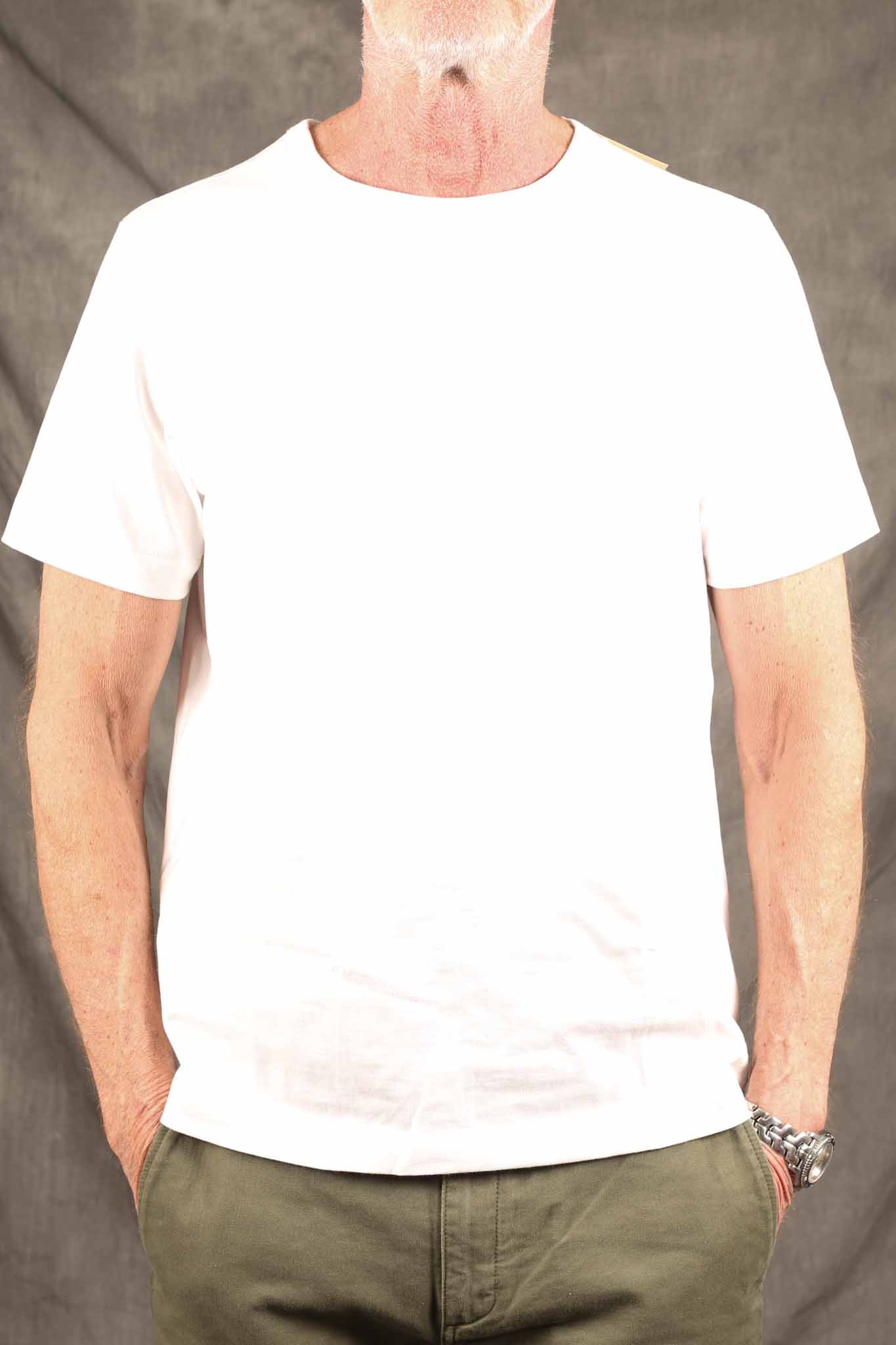 Merz b. Schwanen 215 men's loopwheeled T-shirt, 7,2oz classic fit - WHITE