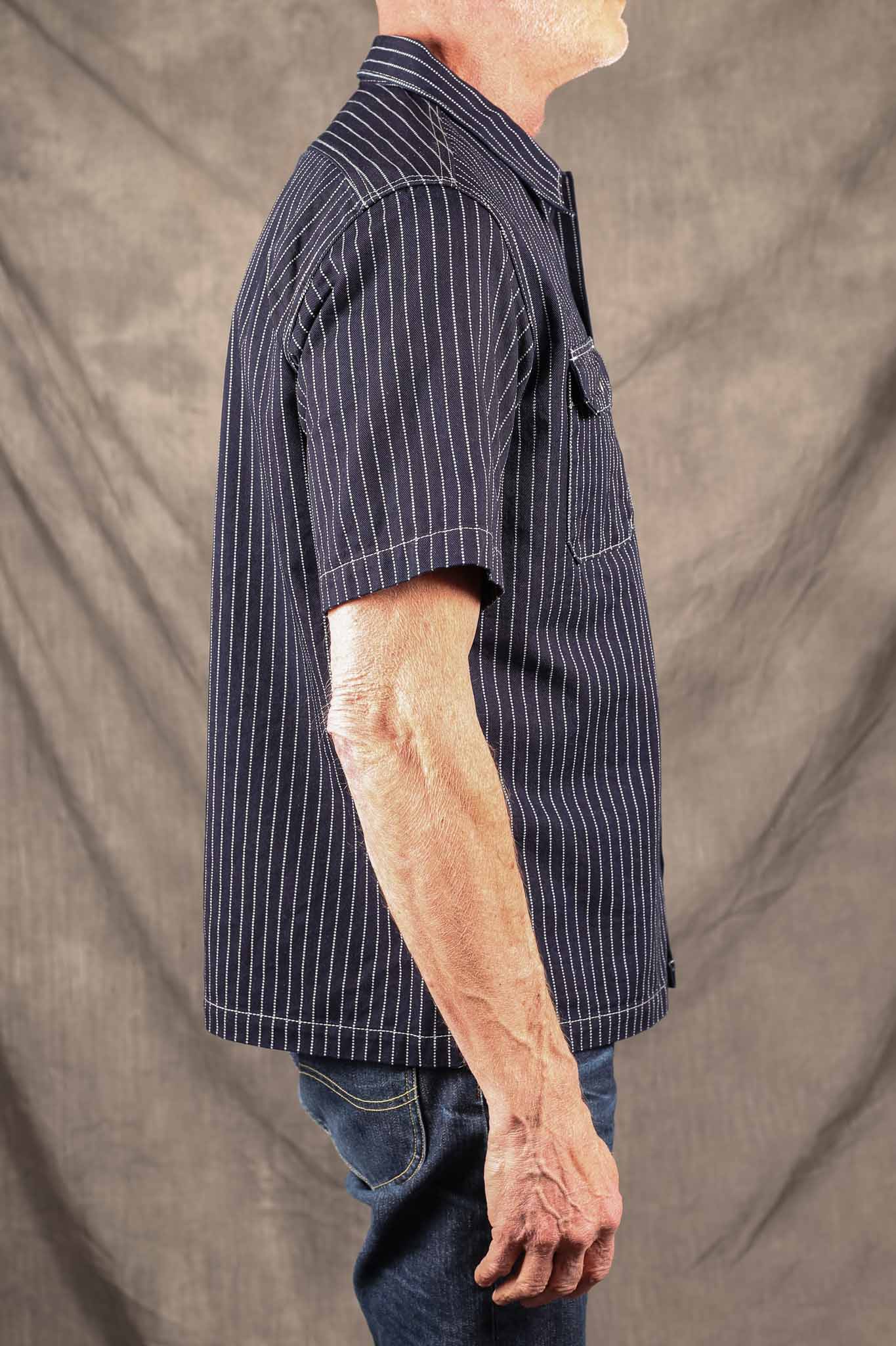 Iron Heart IHSH-416-IND - 10oz Wabash Short Sleeved Mechanic Shirt - Indigo