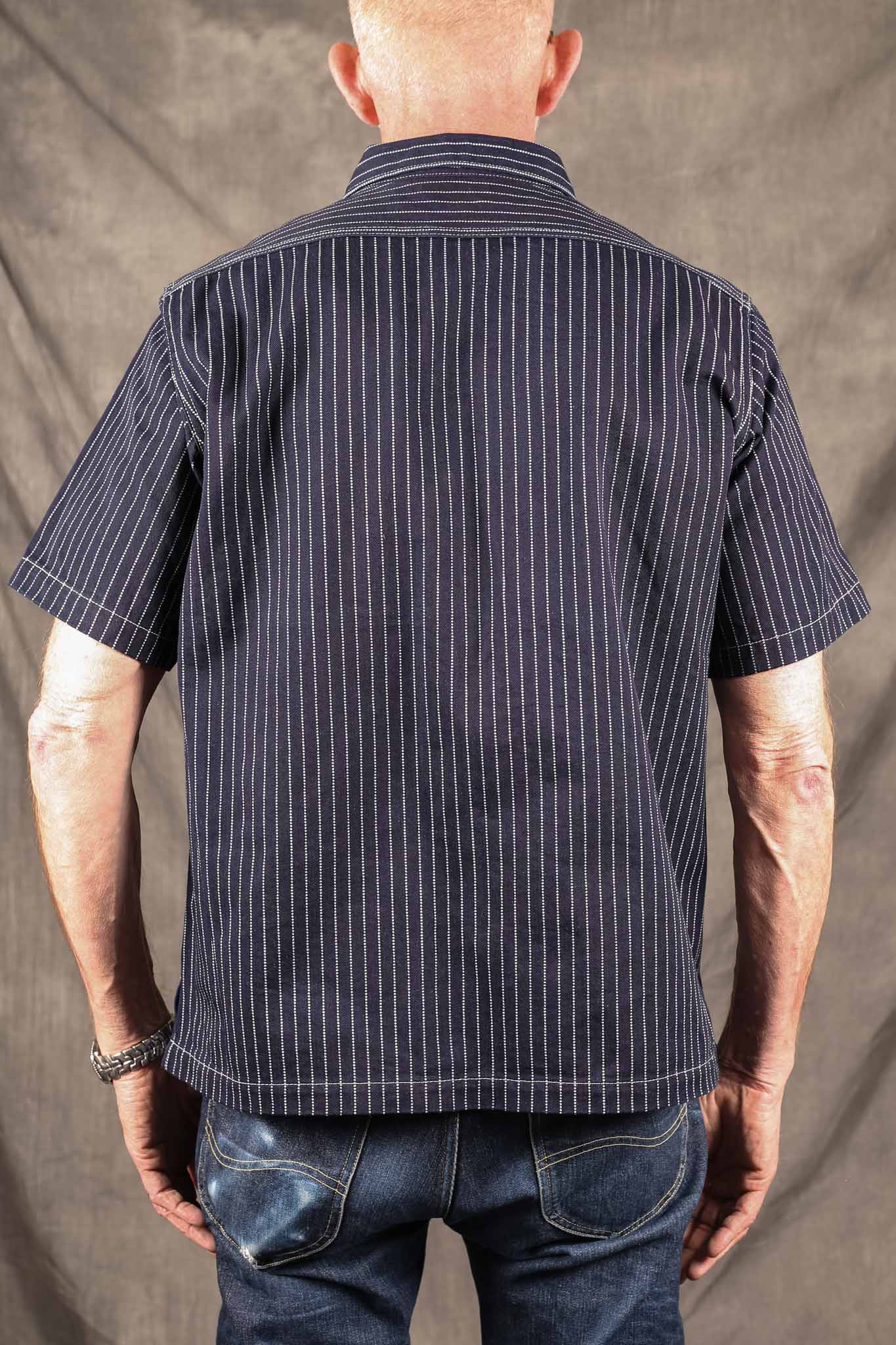 Iron Heart IHSH-416-IND - 10oz Wabash Short Sleeved Mechanic Shirt - Indigo