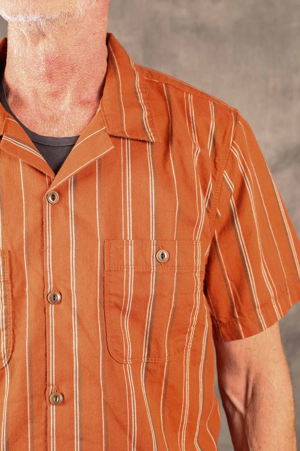 Freenote Cloth DAYTON - ORANGE STRIPE