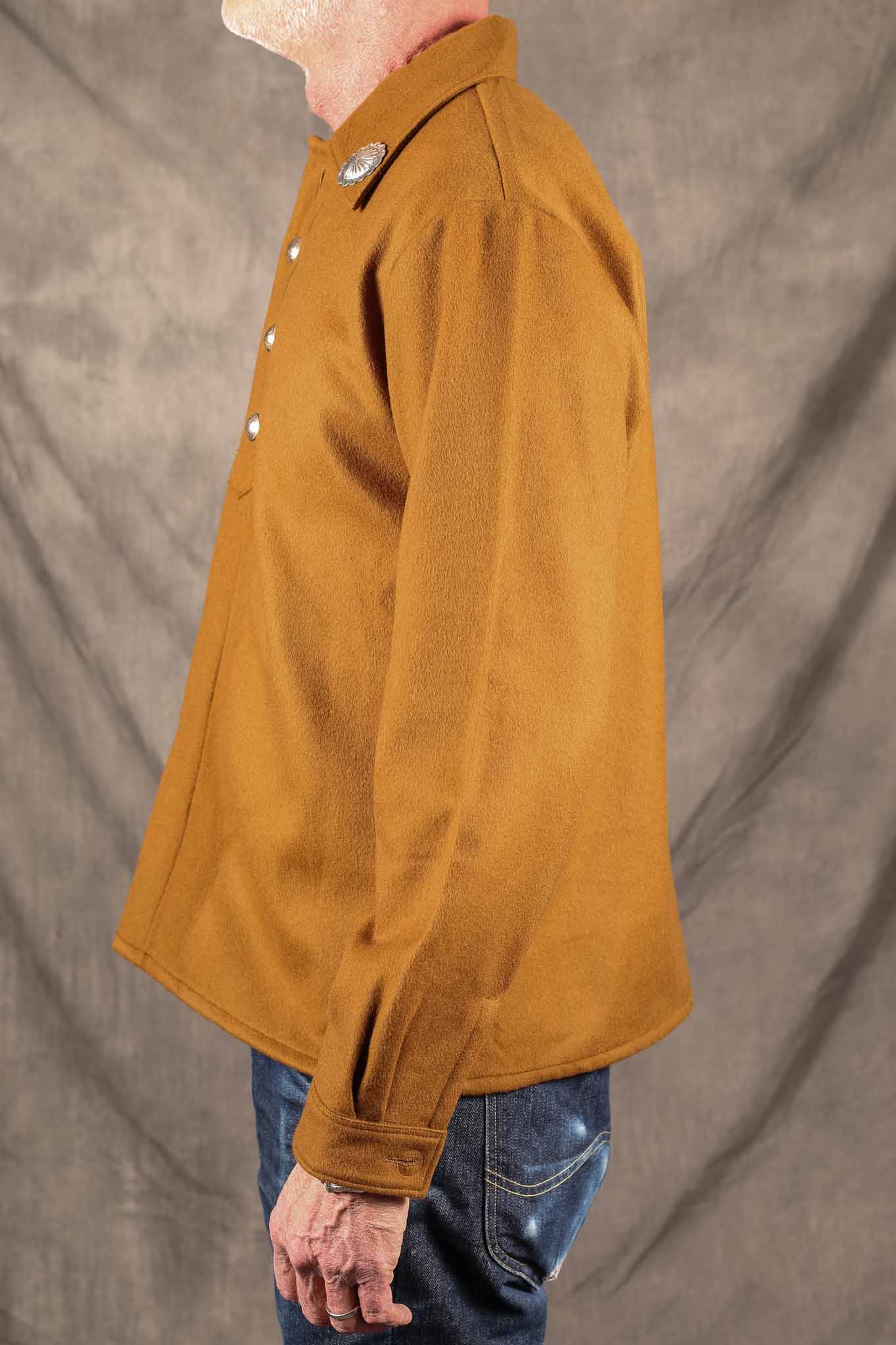 Stevenson Overall Co. - Brave Man - Golden Brown - (ONE MISSING BUTTON ON THE SLEEVE.)