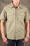 Iron Heart IHSH-415-GRN 8oz Ripstop Short Sleeved Mechanic Shirt - Military Green