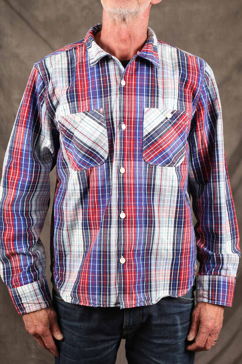 Freenote Cloth Dayton LS Bonneville Blue Plaid