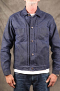 Freenote Cloth riders jacket waxed canvas NAVY / Purple Lining