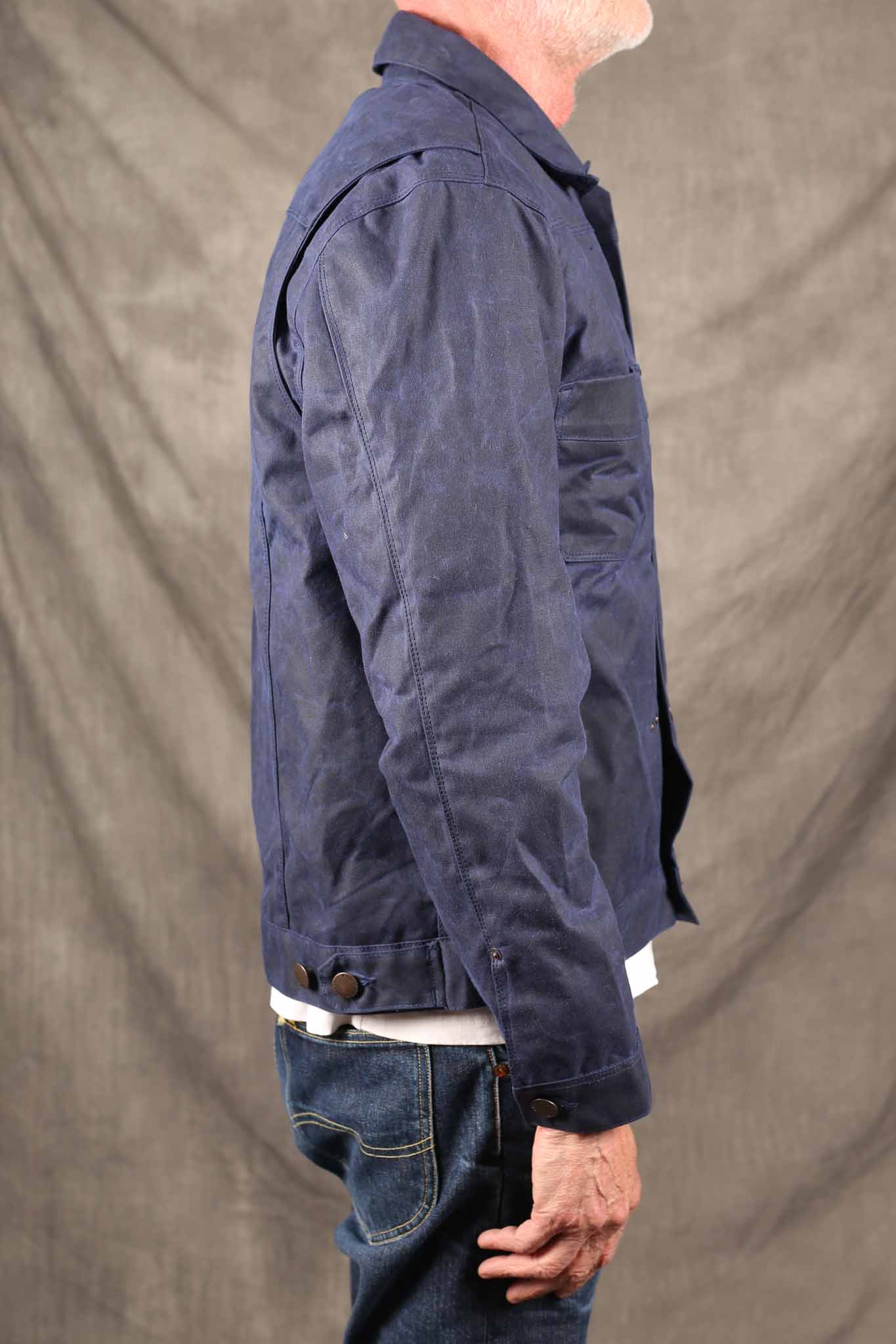 Freenote Cloth riders jacket waxed canvas NAVY / Blue Lining
