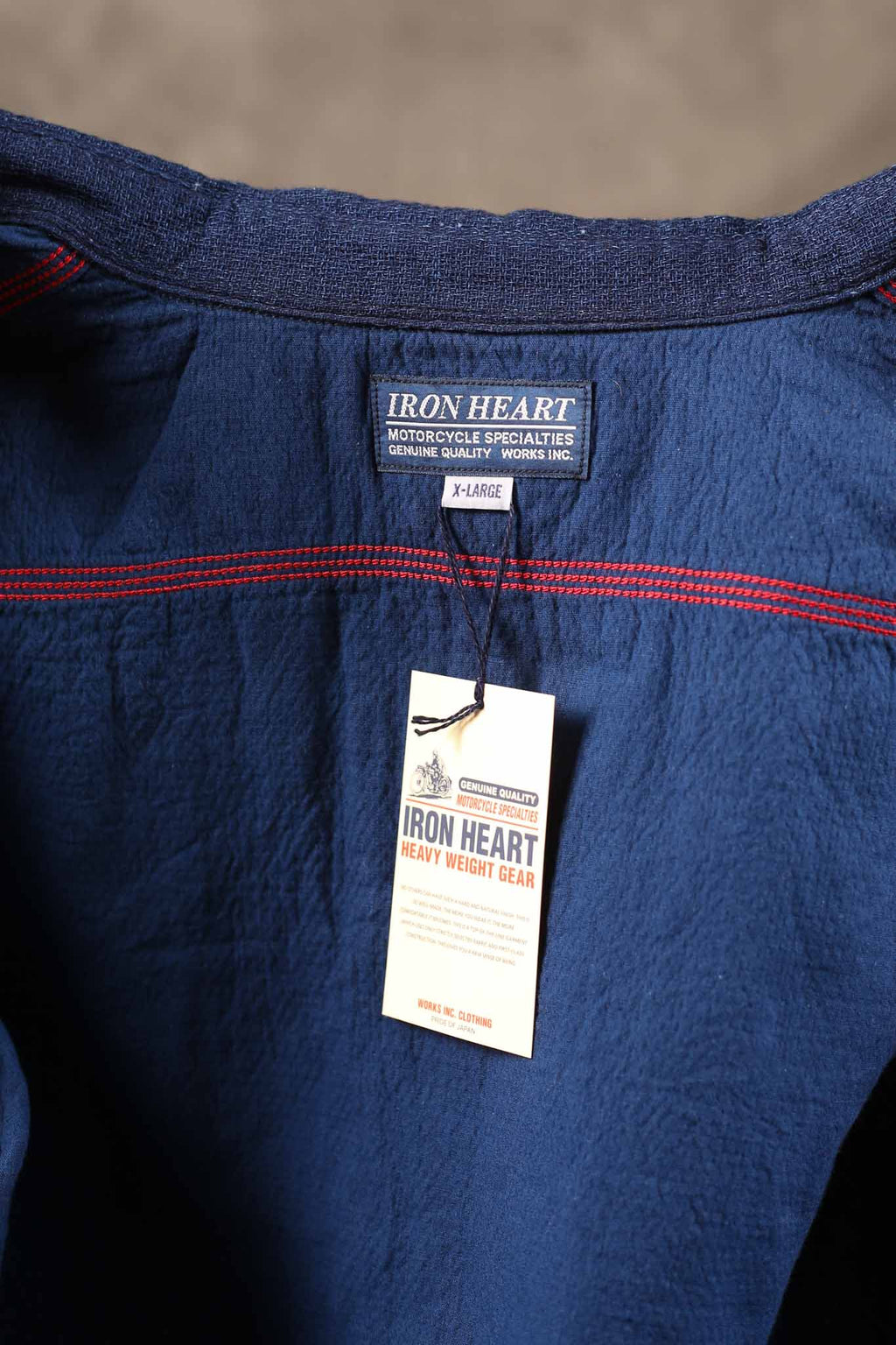 Iron Heart IHSH-417-IND - 5oz Double Gauze Short Sleeved Work Shirt - Indigo