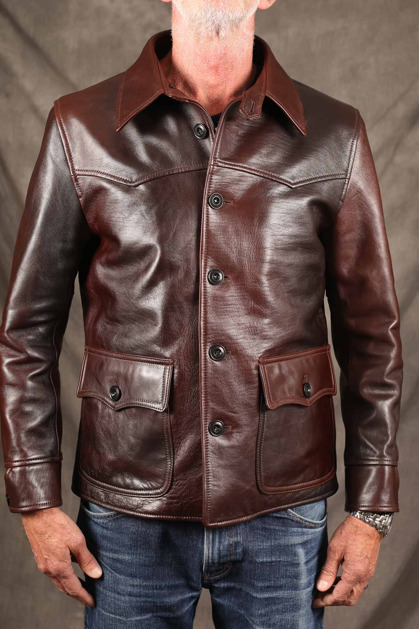 Y'2 LEATHER - HAND DYED HORSE CAR COAT - HNC-82 – Pinkomo