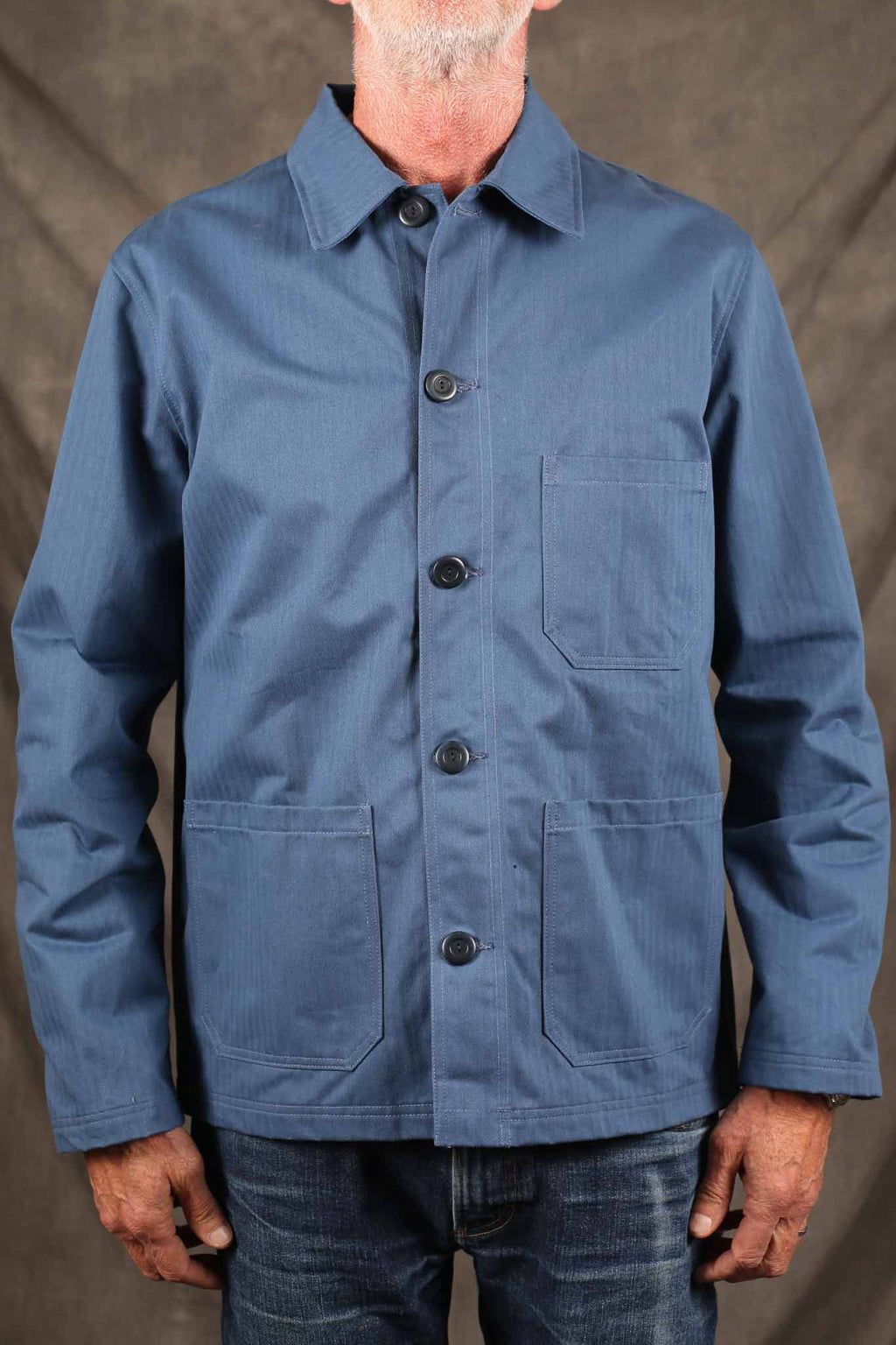 Dehen Woven Chore Coat - Mock Blue