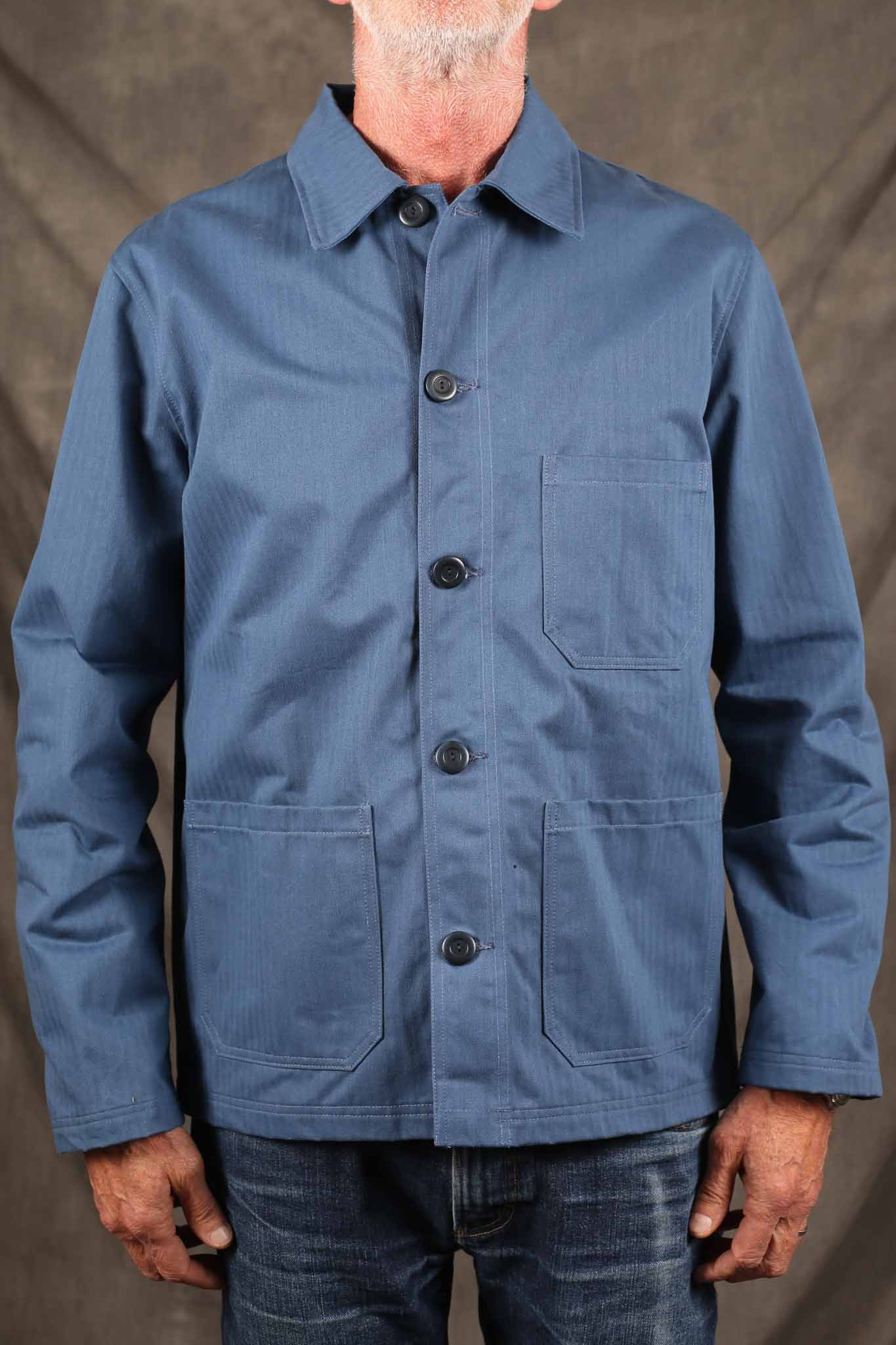 Dehen Woven Chore Coat - Mock Blue