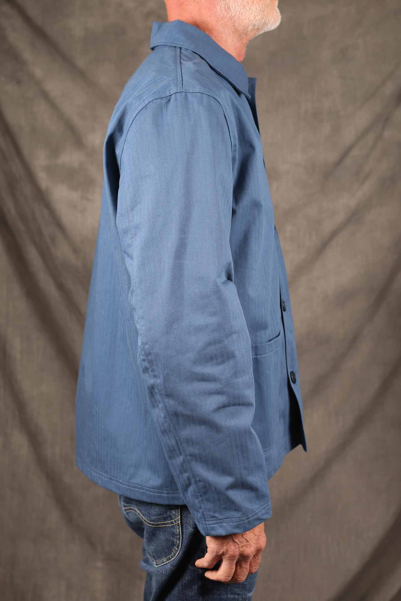 Dehen Woven Chore Coat - Mock Blue