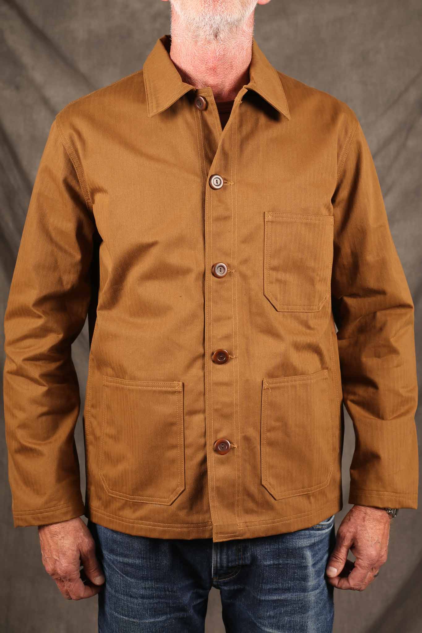 Dehen Woven Chore Coat - Nicotine