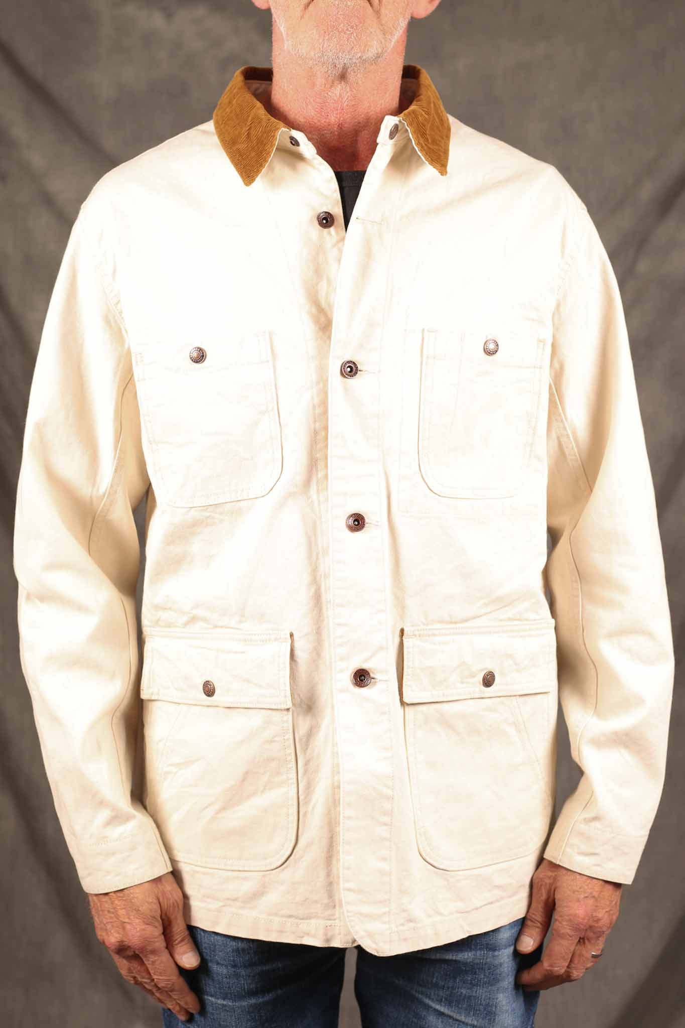 IRON HEART - IHJ-148-IVO - 10oz Kurashikizome® Organic Cotton Duck Chore Jacket - Ivory