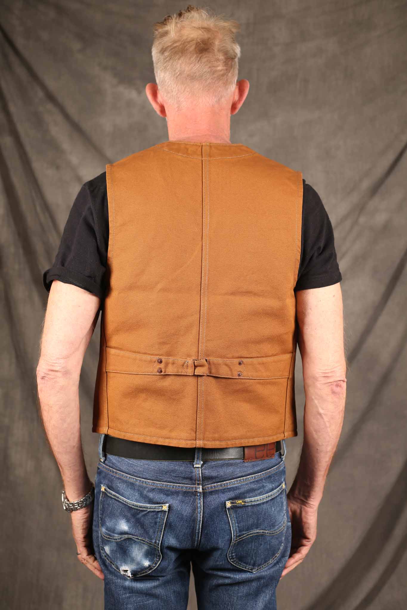 Iron Heart IHV-03-BRN 14oz 17oz Cotton Duck Work Vest - Brown