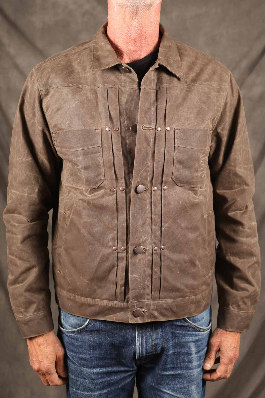 Freenote Cloth Riders Jacket Waxed Canvas Oak / Blue Linig