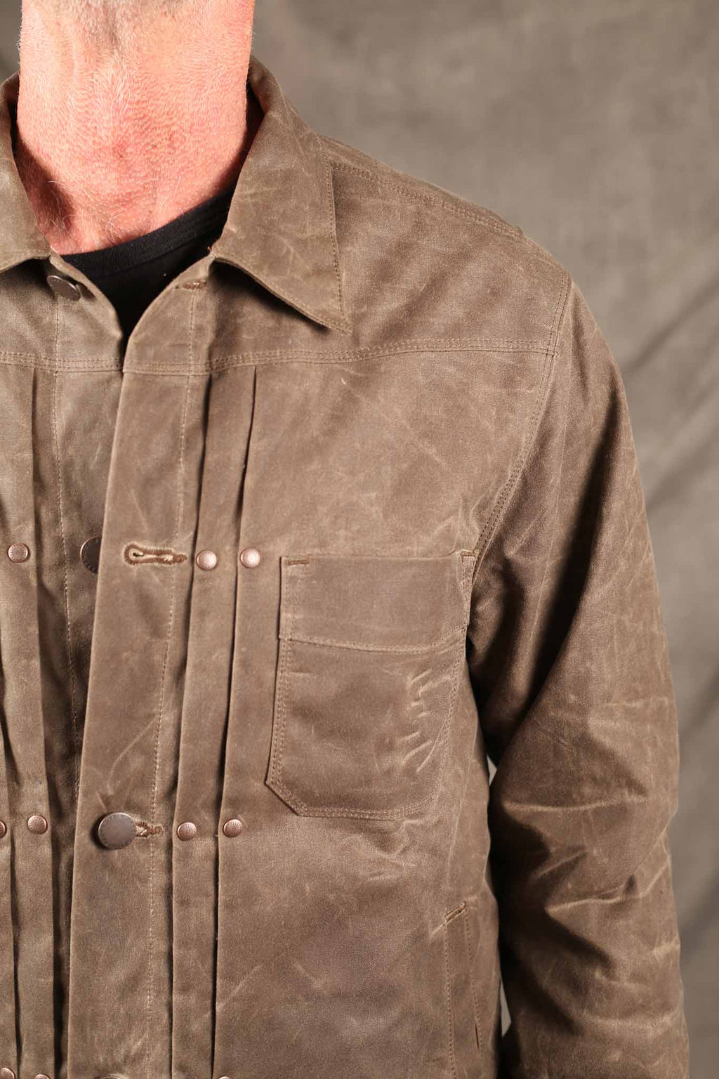 Freenote Cloth Riders Jacket Waxed Canvas Oak / Blue Linig