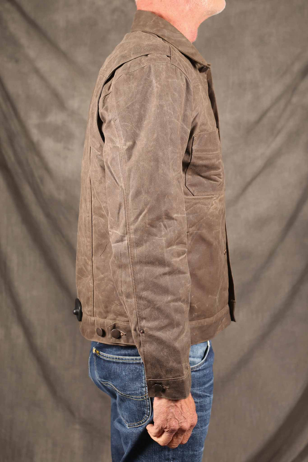 Freenote Cloth Riders Jacket Waxed Canvas Oak / Blue Linig