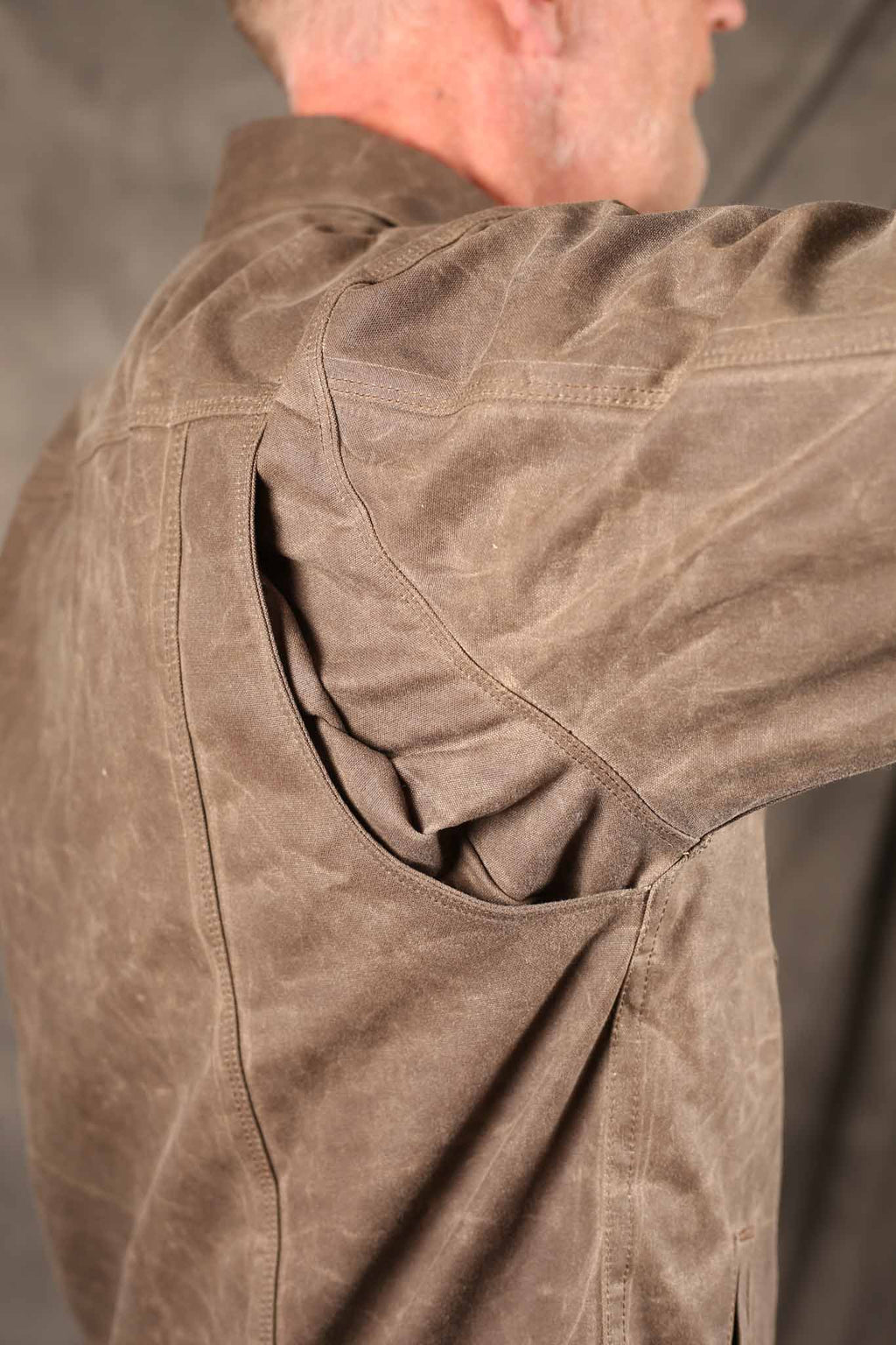 Freenote Cloth Riders Jacket Waxed Canvas Oak / Blue Linig