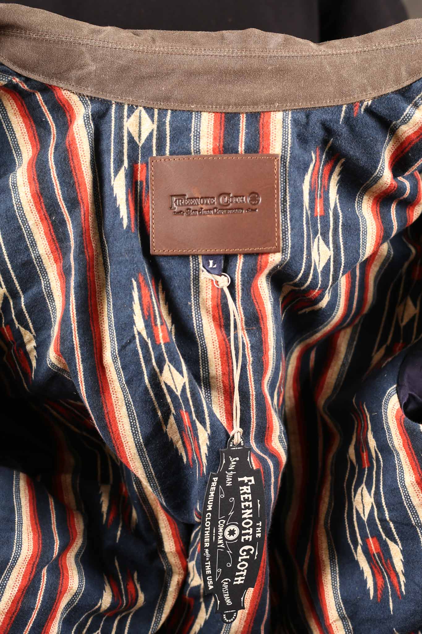 Freenote Cloth Riders Jacket Waxed Canvas Oak / Blue Linig