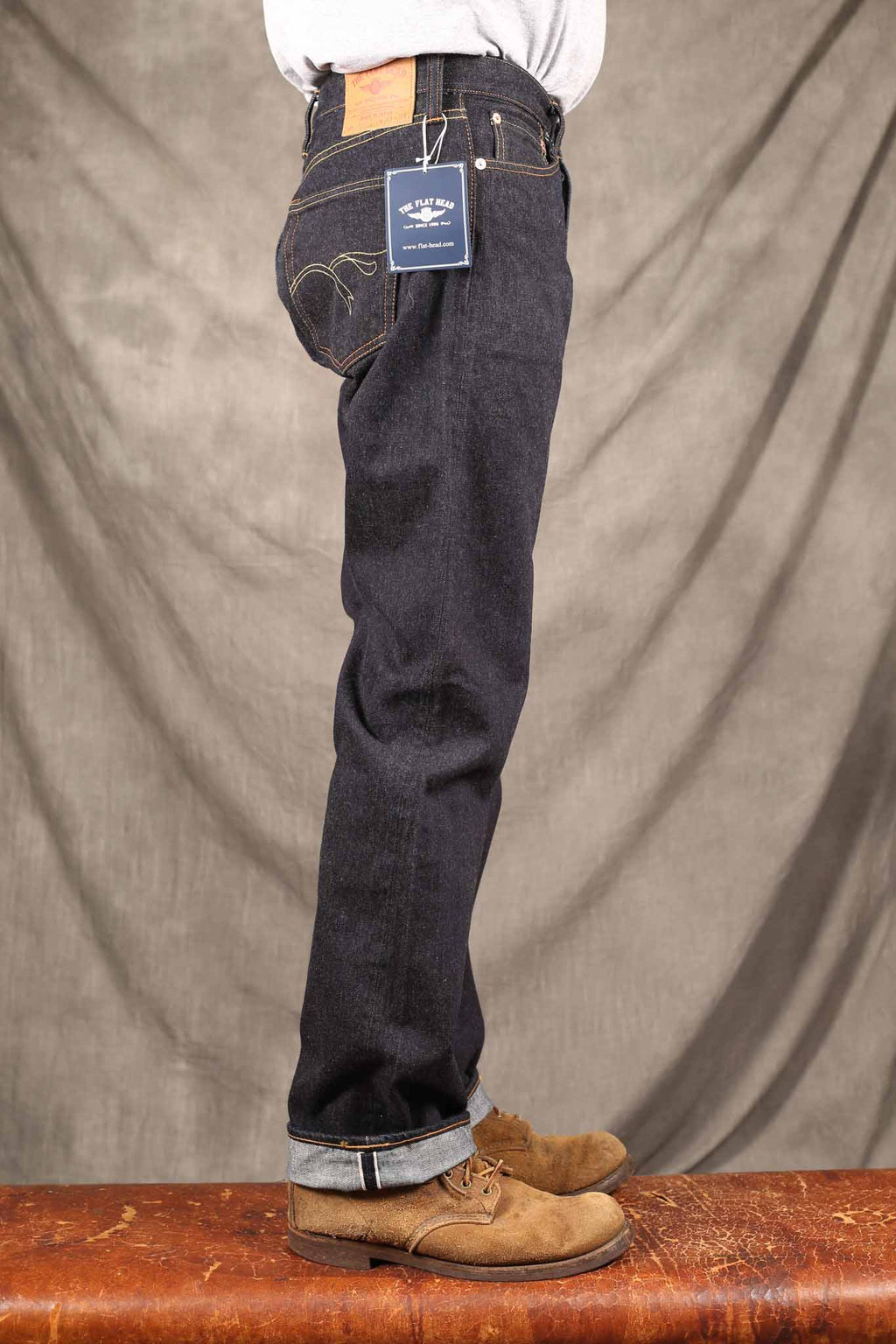 THE FLAT HEAD - FN-3005 Straight Rinsed Jeans LT Zimbabwe Cotton - 14,5oz