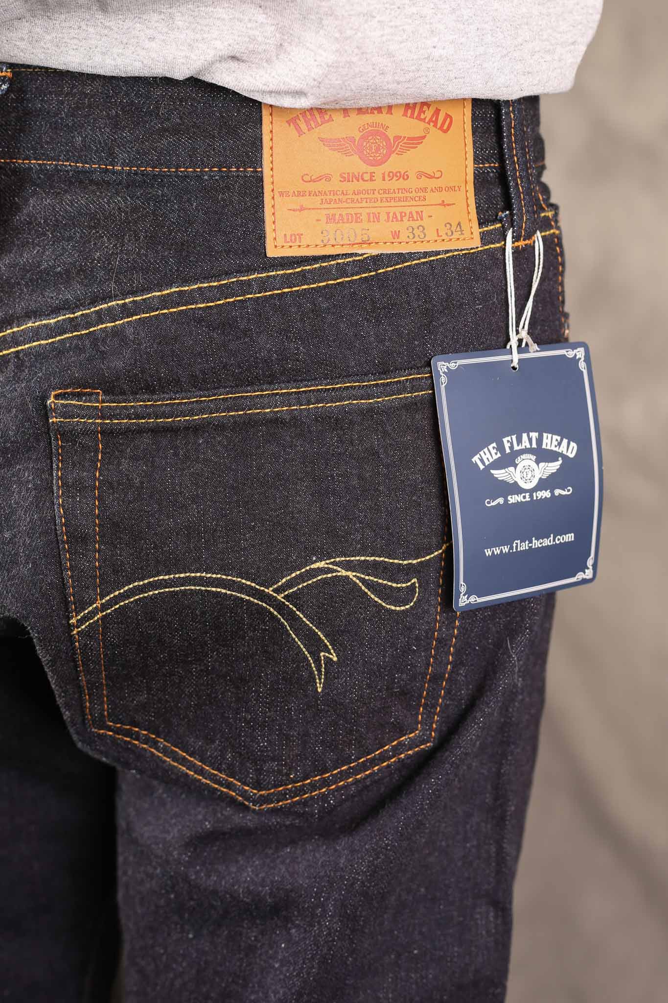 THE FLAT HEAD - FN-3005 Straight Rinsed Jeans LT Zimbabwe Cotton