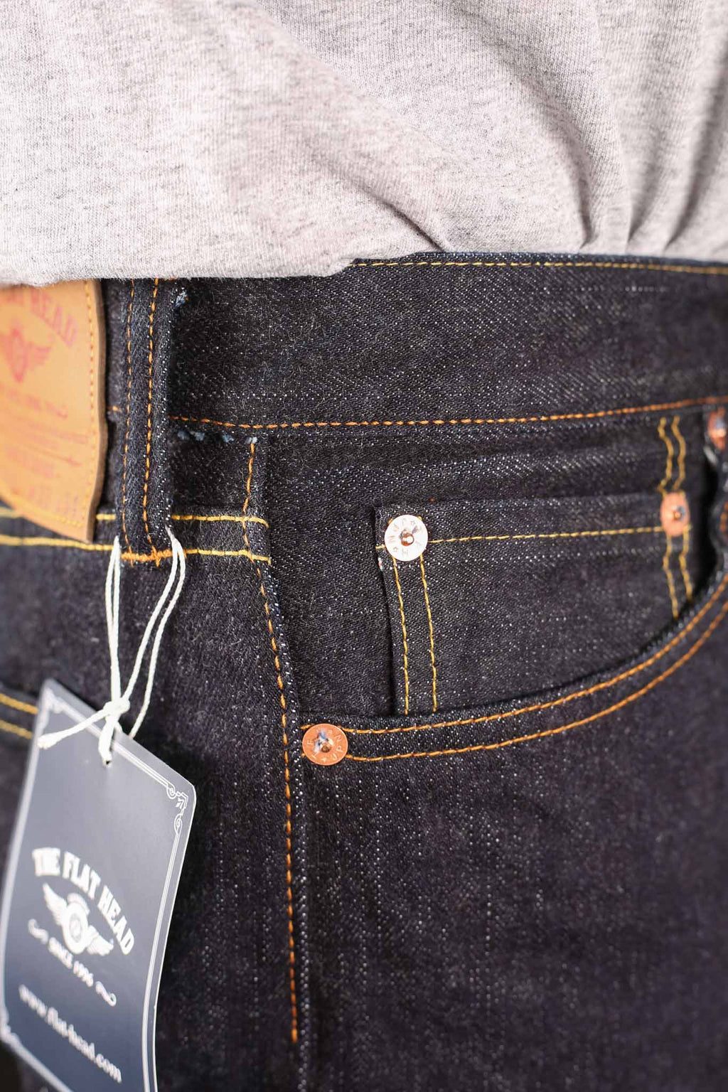 THE FLAT HEAD - FN-3005 Straight Rinsed Jeans LT Zimbabwe Cotton - 14,5oz