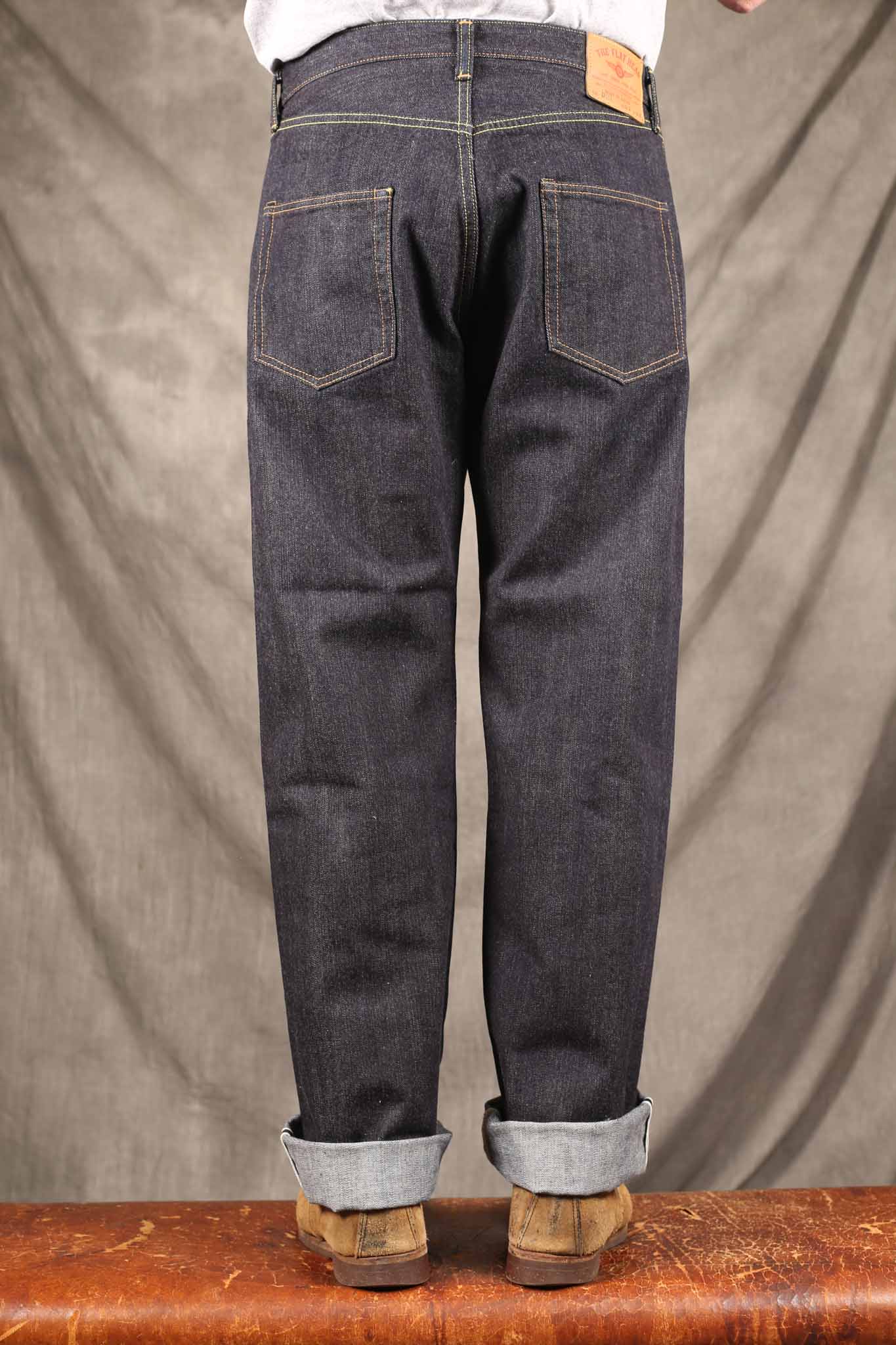 THE FLAT HEAD - FN-D111 Wide Straight Rinsed Jeans LT Zimbabwe Cotton - 14,5oz