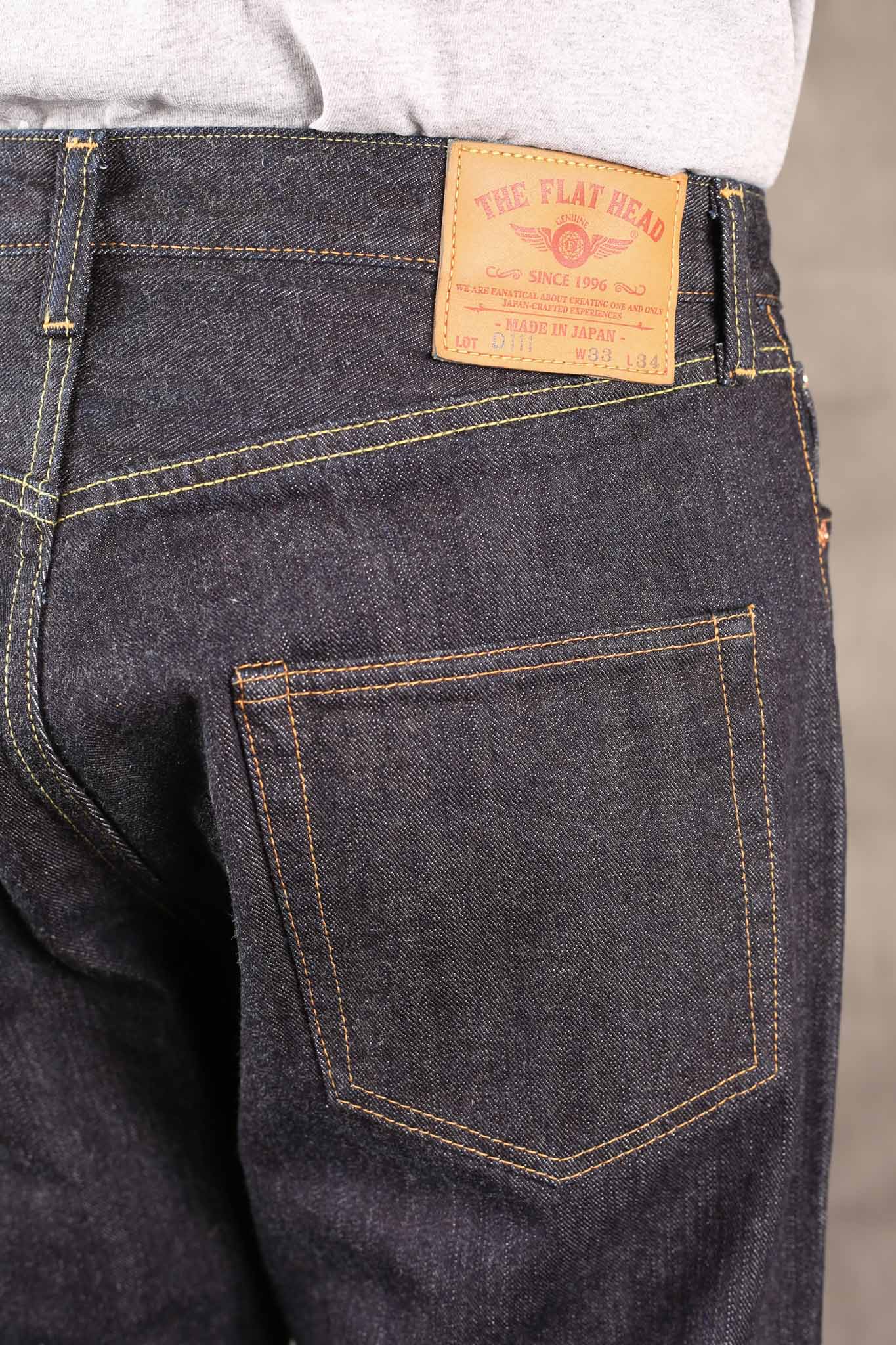 THE FLAT HEAD - FN-D111 Wide Straight Rinsed Jeans LT Zimbabwe Cotton - 14,5oz