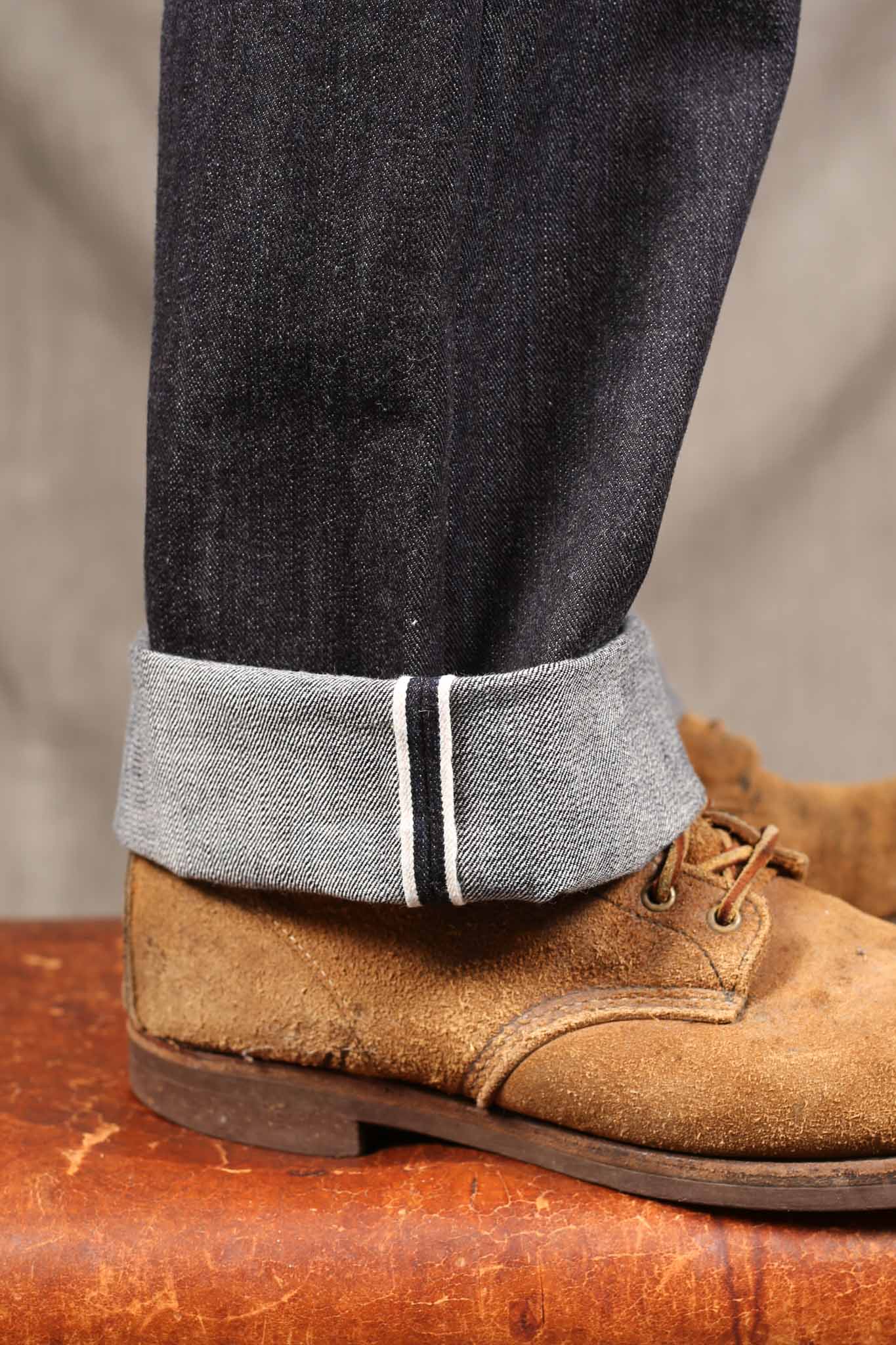 THE FLAT HEAD - FN-D111 Wide Straight Rinsed Jeans LT Zimbabwe Cotton - 14,5oz