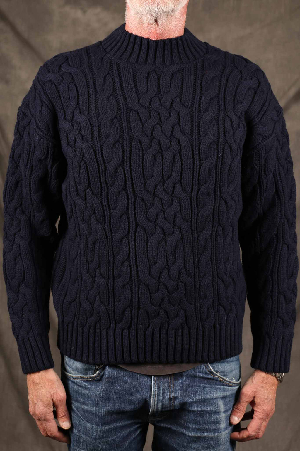 NITTO KNITWEAR - Ohannes Round Neck Sweater - NAVY