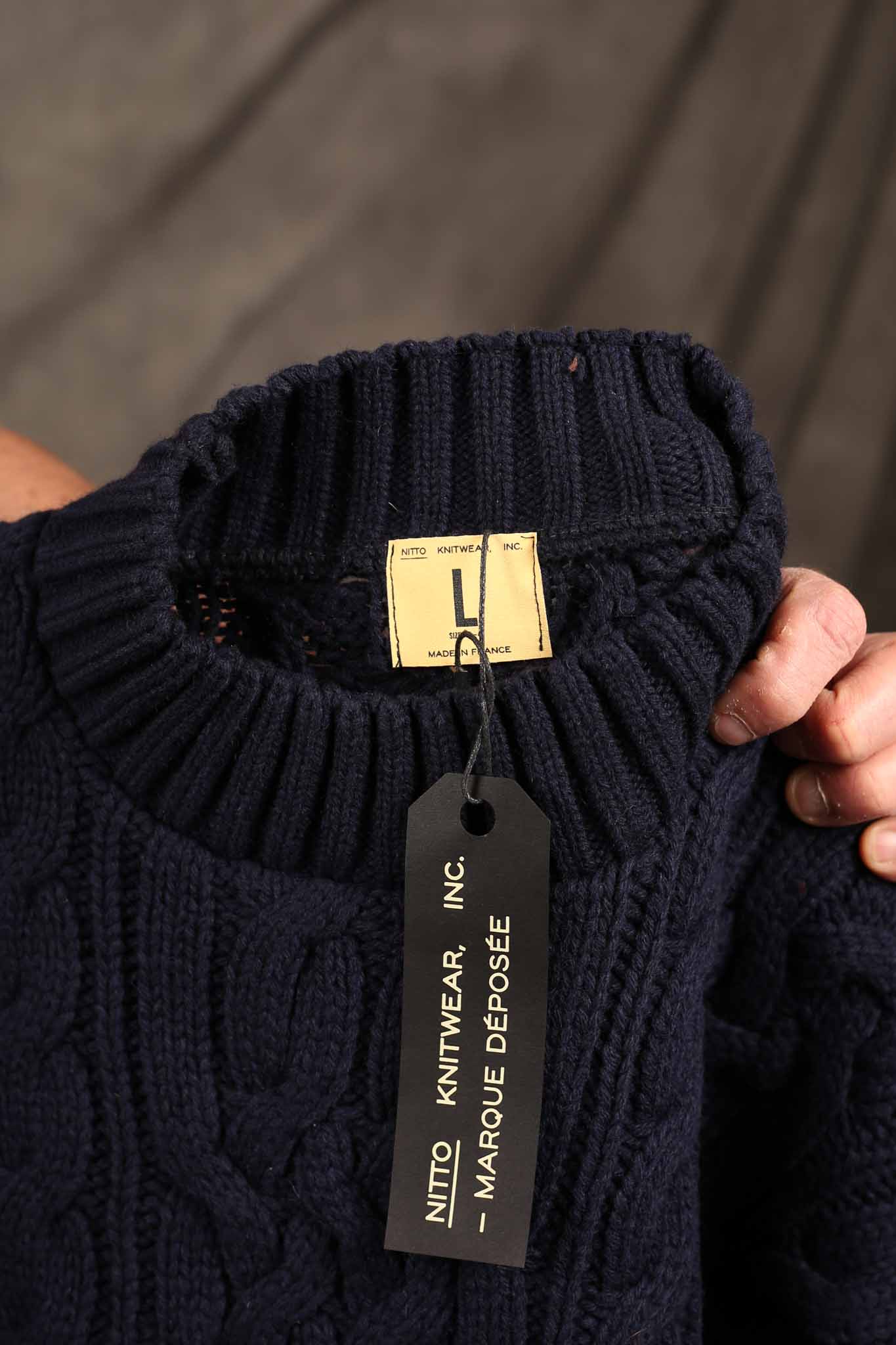 NITTO KNITWEAR - Ohannes Round Neck Sweater - NAVY