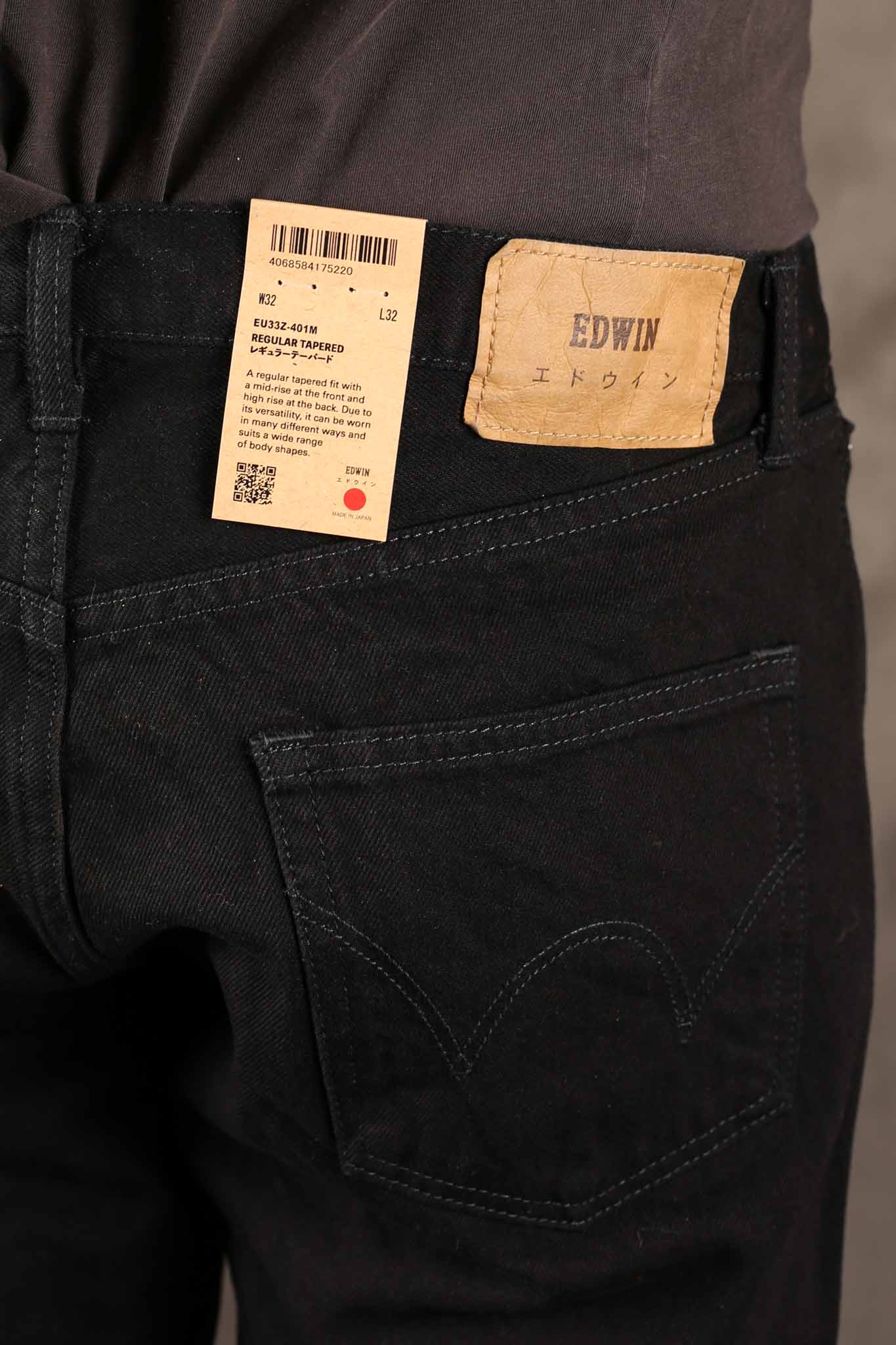 Edwin Made in Japan, Regular Tapered Jeans Black - unwashed - nonselvage - I035082-89-99