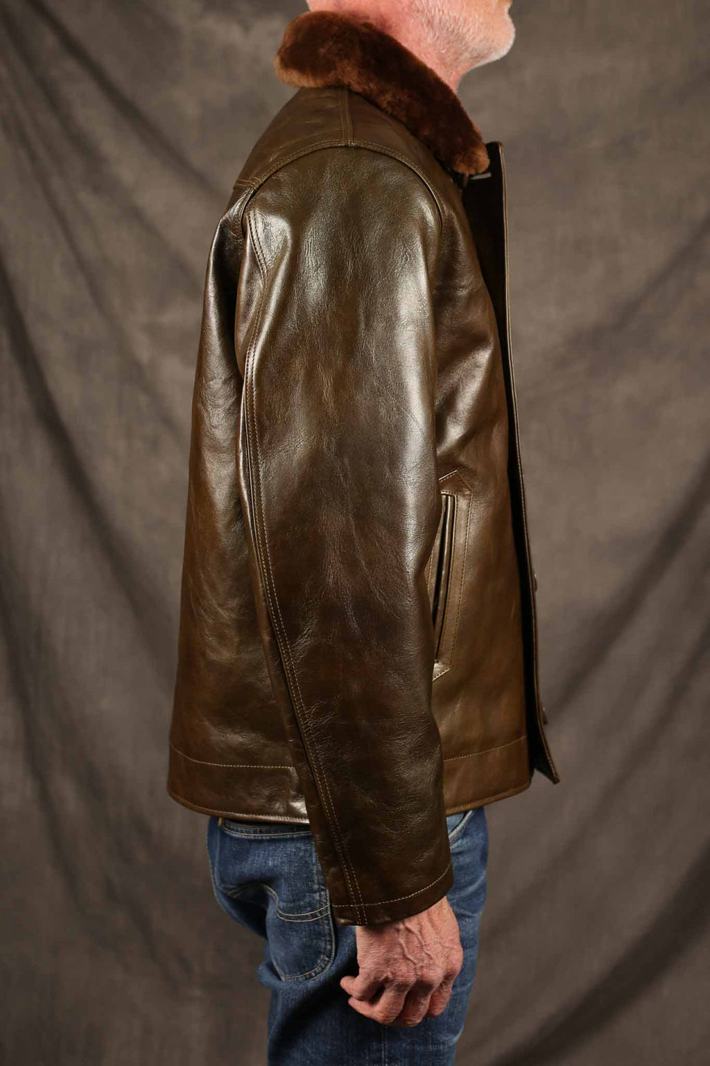Double Helix TYPE N-1 DECK JACKET Horsehide - OLIVE