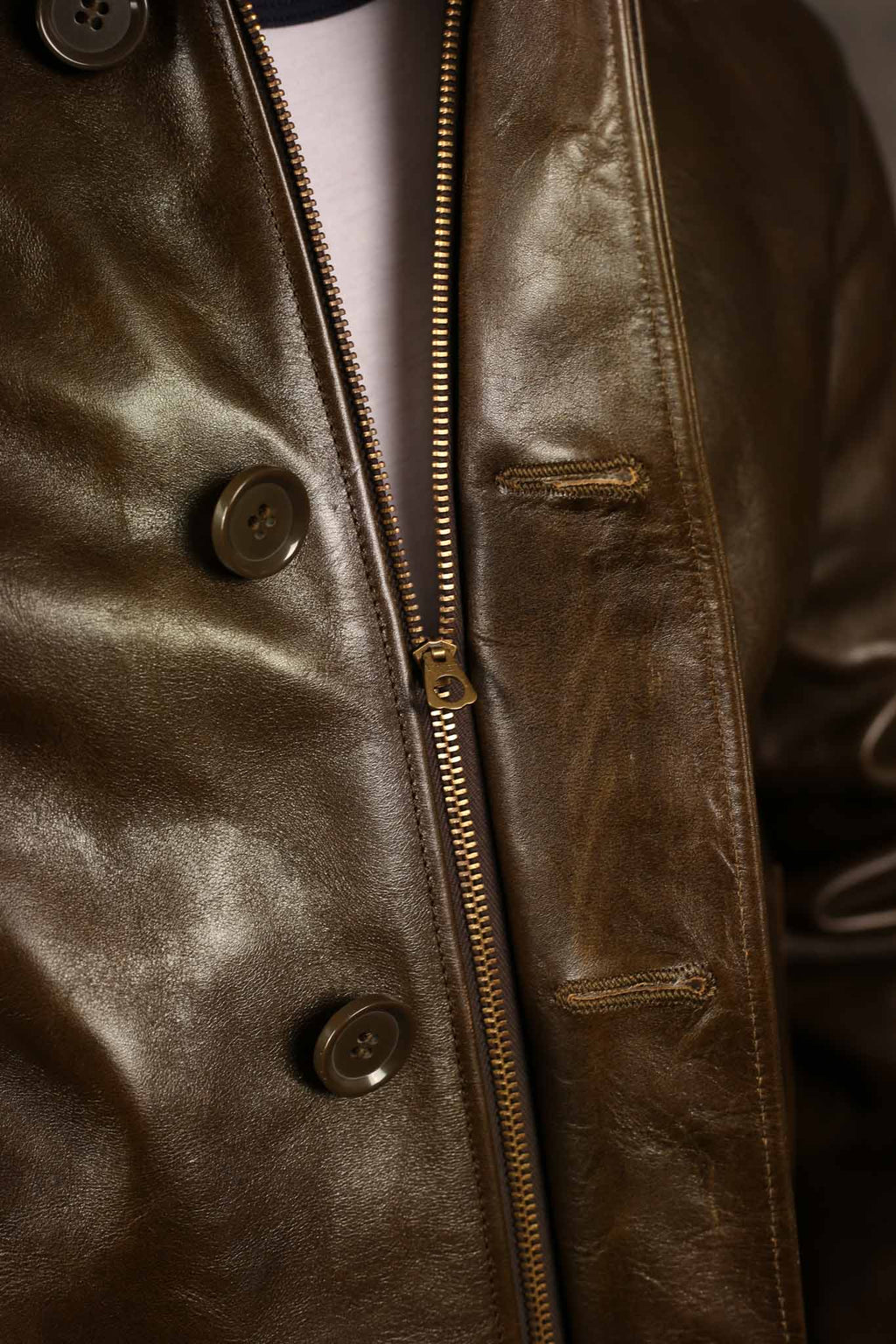 Double Helix TYPE N-1 DECK JACKET Horsehide - OLIVE