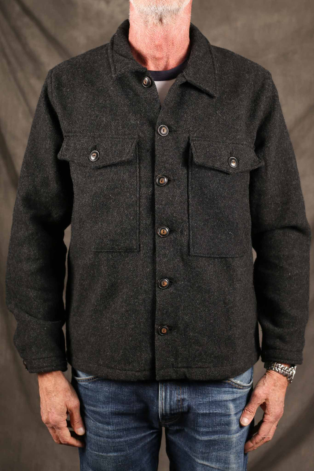 Freenote Cloth Midway Wool CPO CHARCOAL