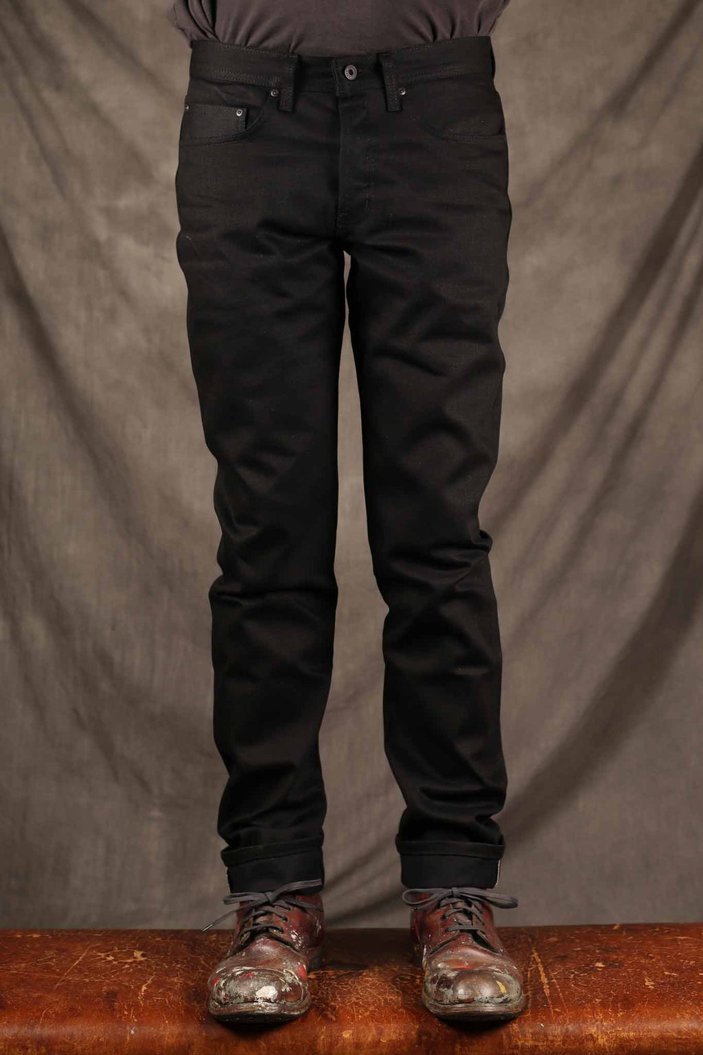 Naked and Famous Weird Guy - 13oz Solid Black Selvedge
