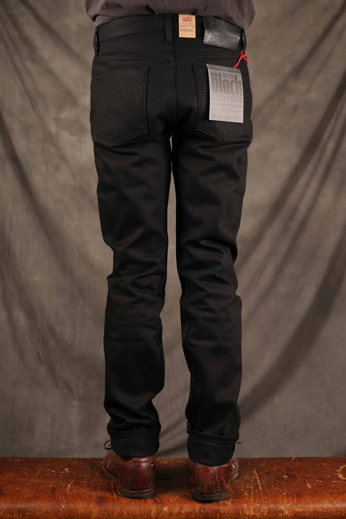 Naked and Famous Weird Guy - 13oz Solid Black Selvedge