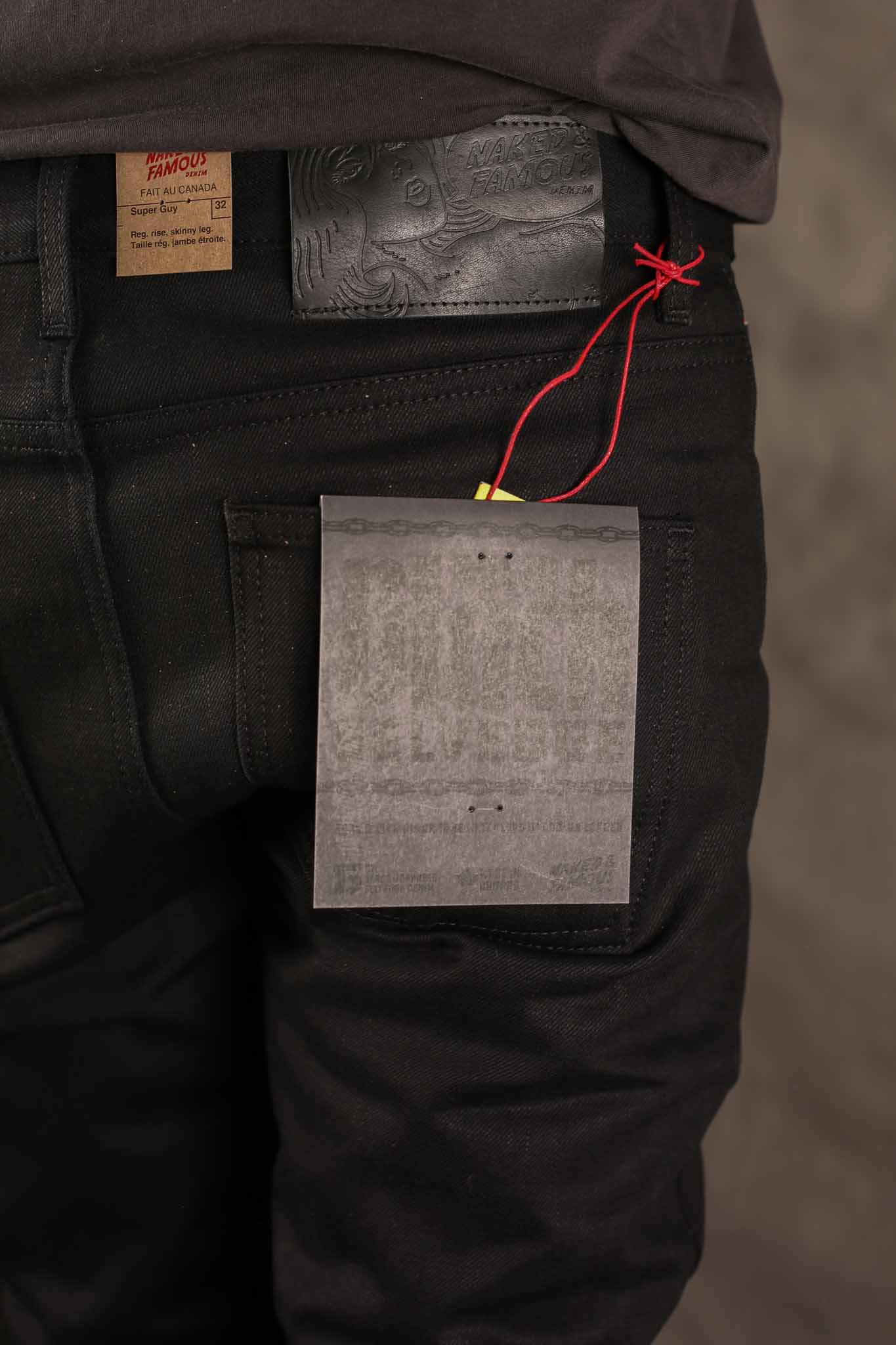 Naked and Famous Super Guy - 13oz Solid Black Selvedge