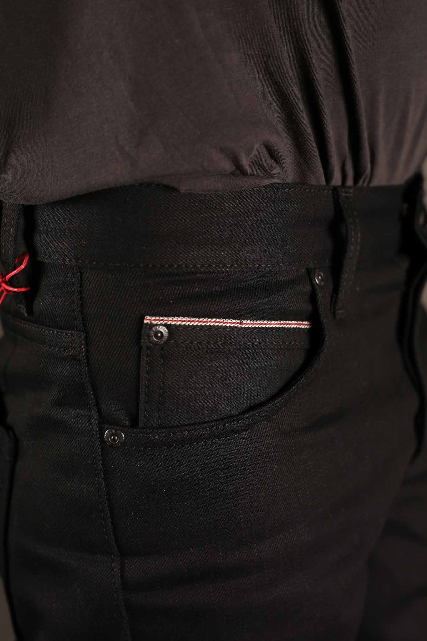 Naked and Famous Super Guy - 13oz Solid Black Selvedge