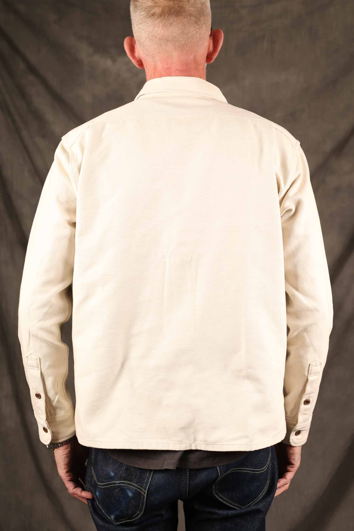 Iron Heart IHSH-423-IVO 13oz Oxford Cloth Work Overshirt - Ivory