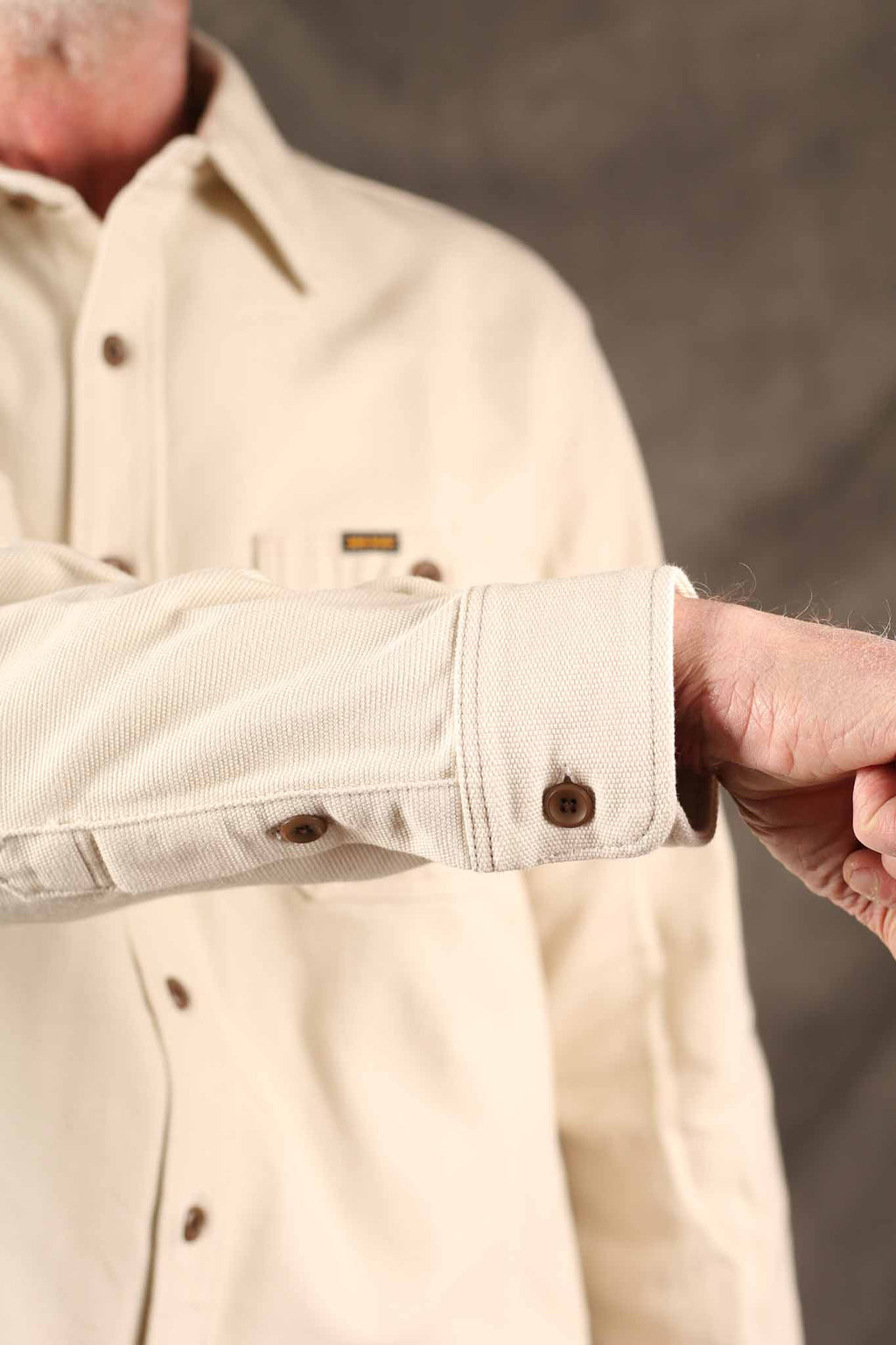 Iron Heart IHSH-423-IVO 13oz Oxford Cloth Work Overshirt - Ivory