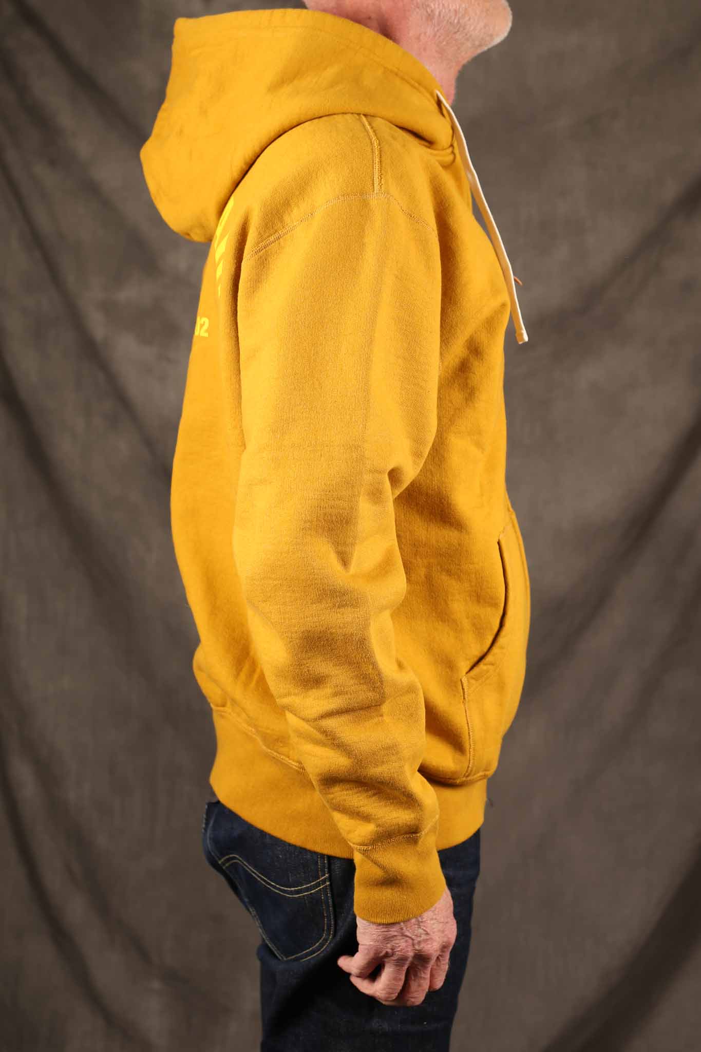 Iron Heart IHSW-81L-MUS-NP 14oz Ultra Heavyweight Loopwheel Cotton Zippered Hoodie - Mustard